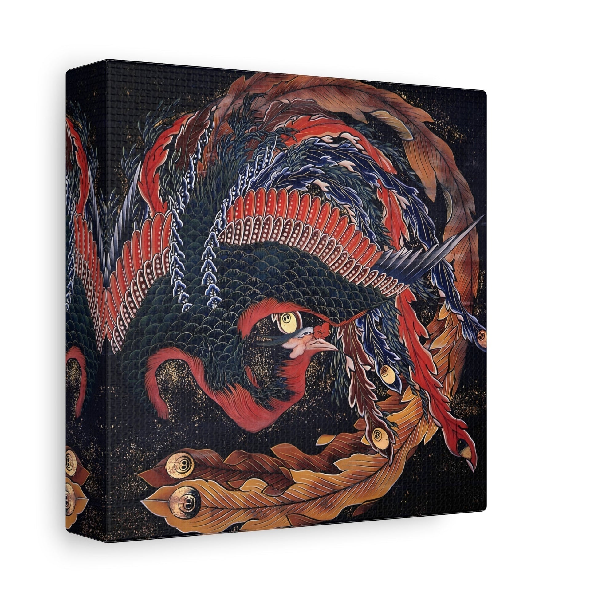 Katsushika Hokusai Phoenix - Japanese Square Framed Canvas Wall Art Print