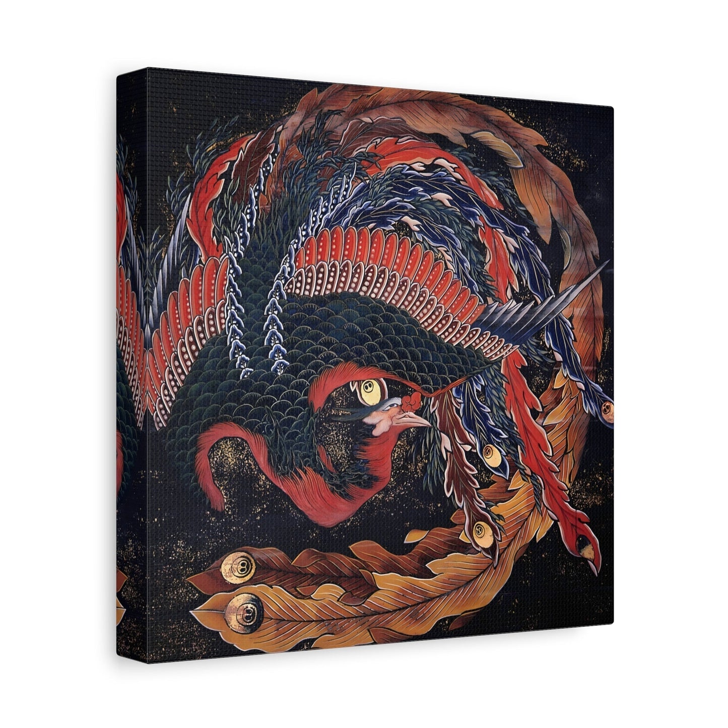 Katsushika Hokusai Phoenix - Japanese Square Framed Canvas Wall Art Print