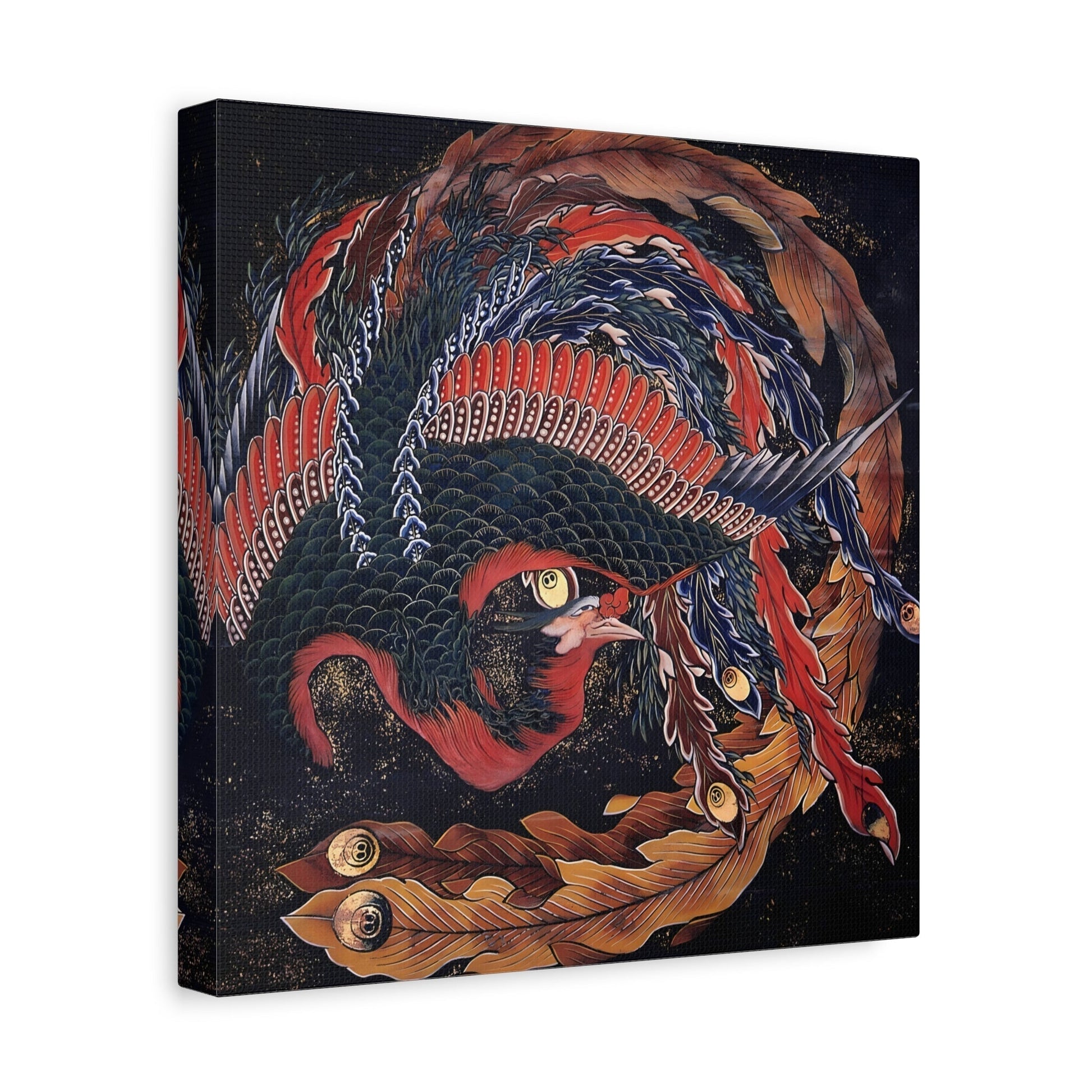 Katsushika Hokusai Phoenix - Japanese Square Framed Canvas Wall Art Print