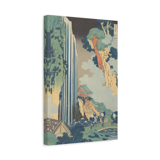Katsushika Hokusai Waterfall - Japanese Nature Canvas Wall Art Print
