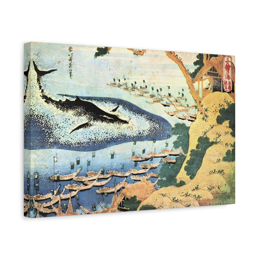 Katsushika Hokusai Whaling Off Goto Oceans of Wisdom - Japanese Sea Canvas Wall Art Painting Print