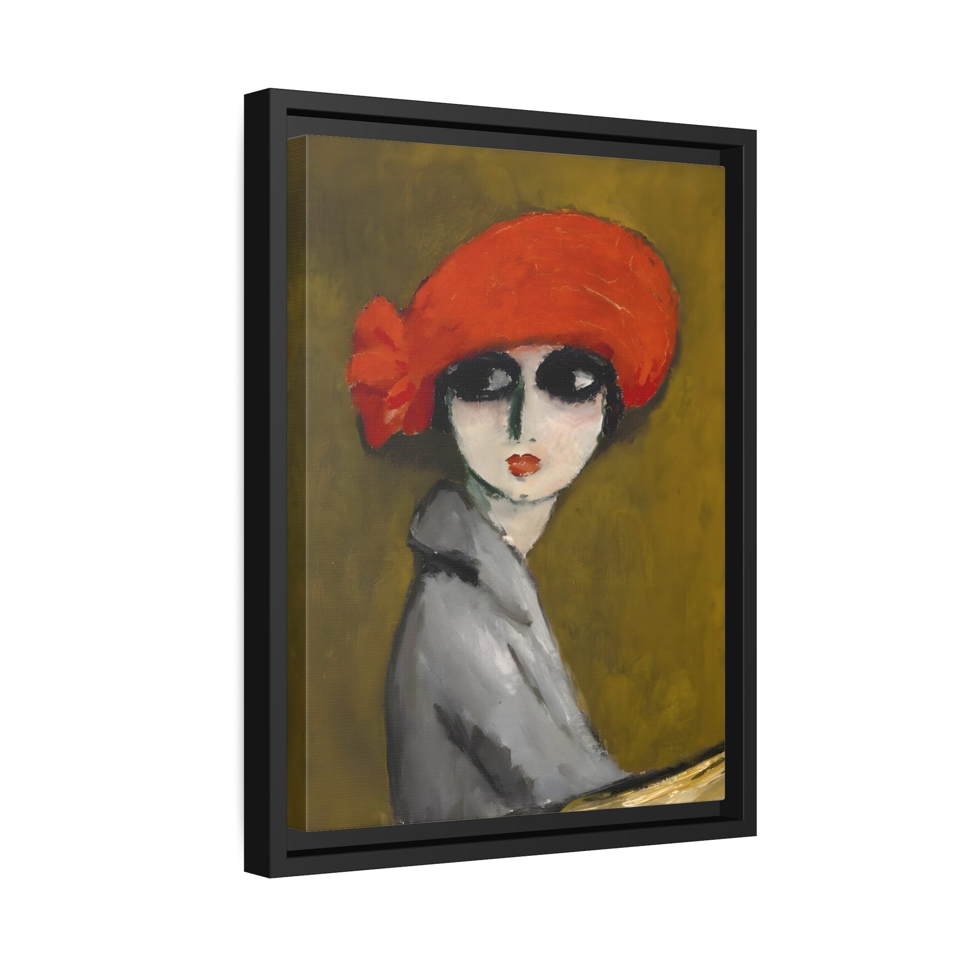 Kees van Dongen Poppy - Framed Canvas Art Reproduction in Black Frame