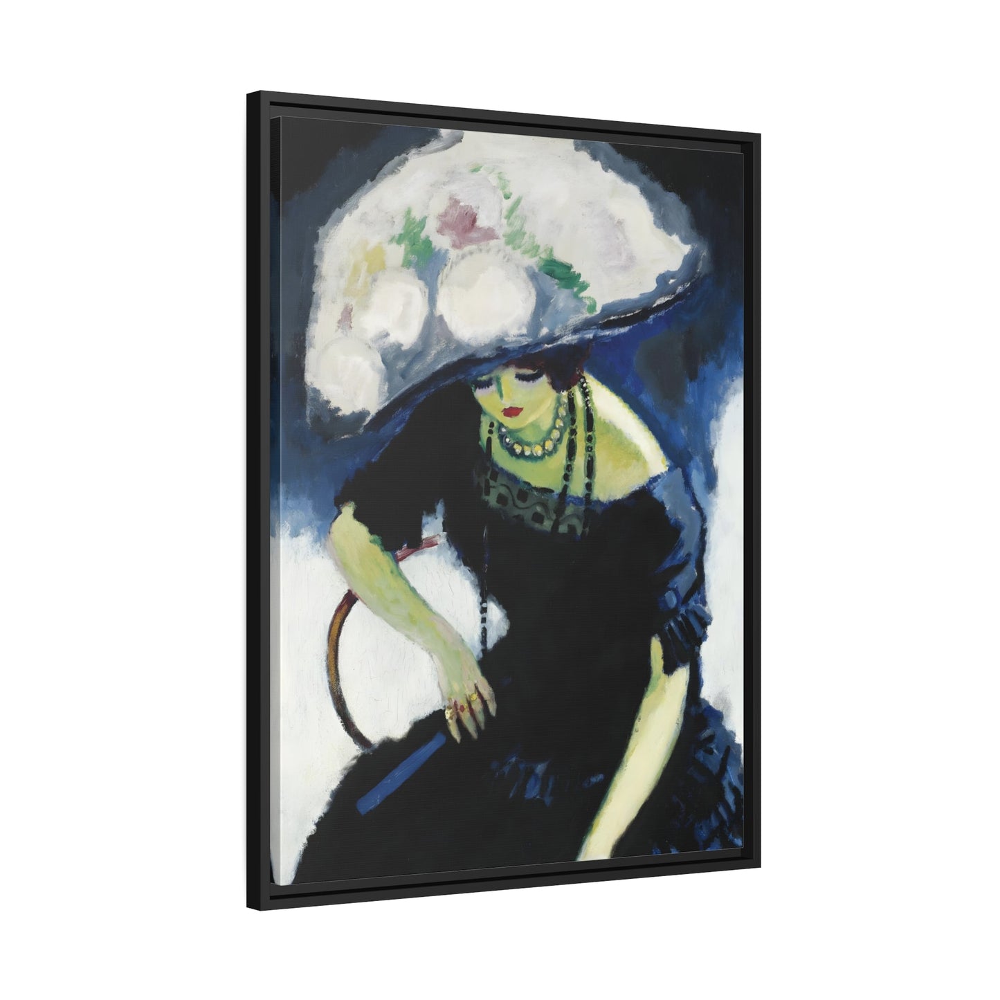 Kees van Dongen Woman Rose Hat - Framed Canvas Art Reproduction