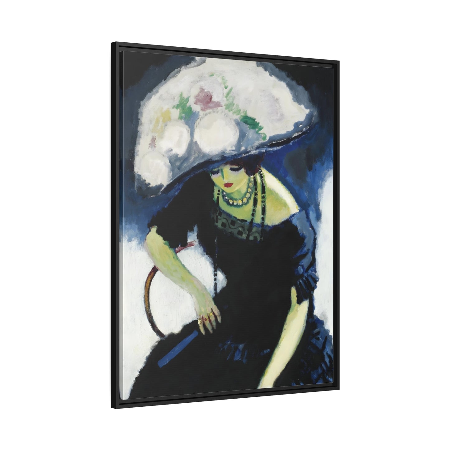 Kees van Dongen Woman Rose Hat - Framed Canvas Art Reproduction