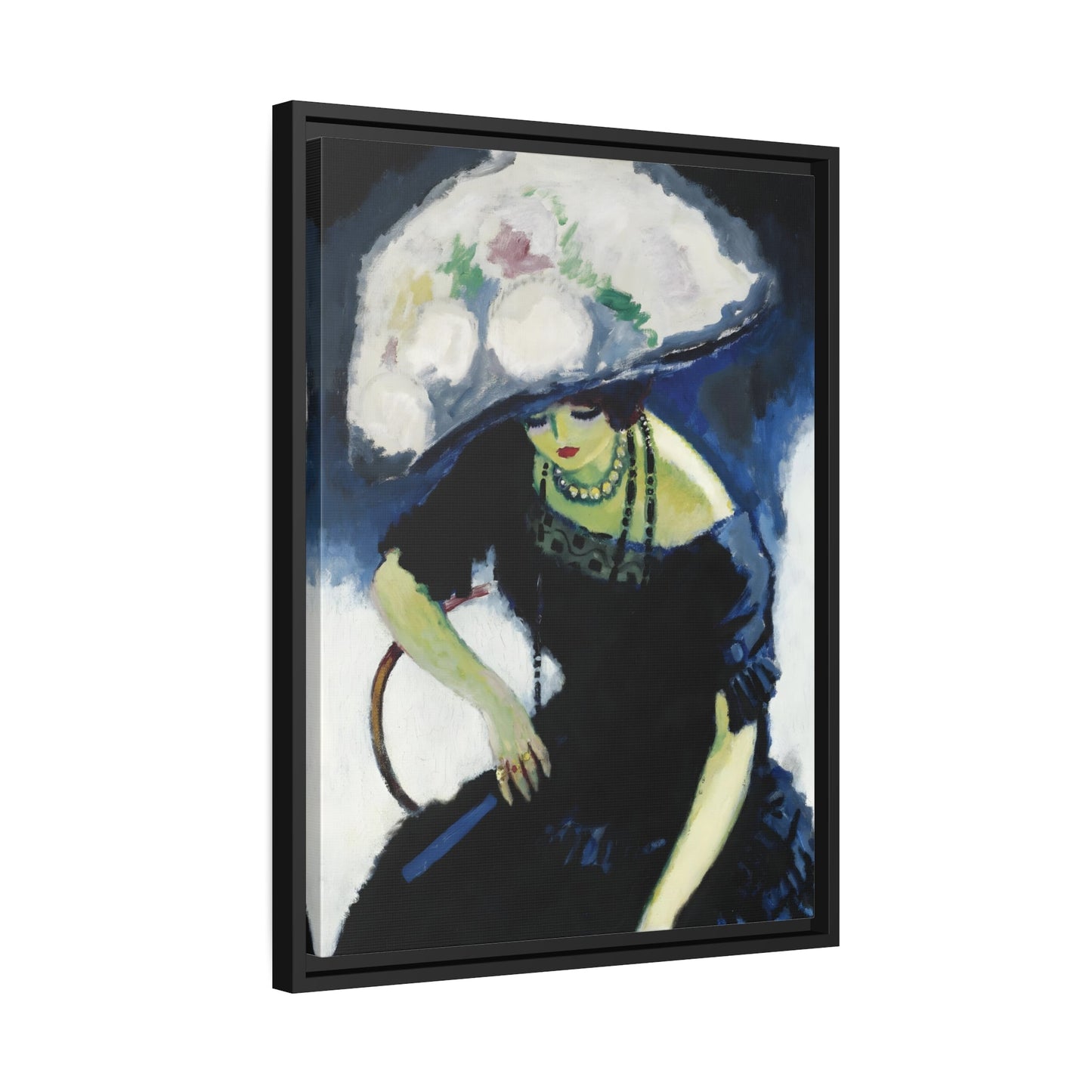 Kees van Dongen Woman Rose Hat - Framed Canvas Art Reproduction