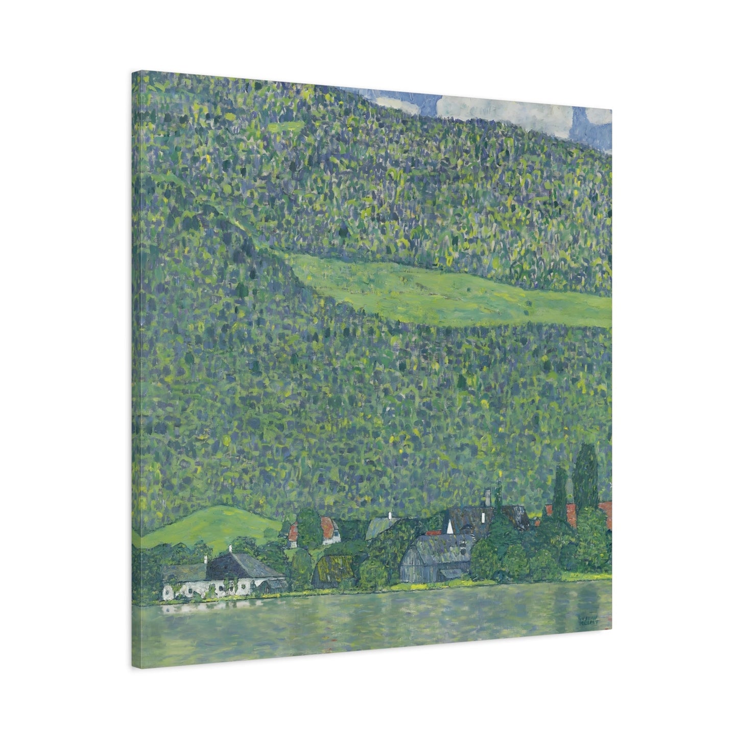 Klimt Litzlberg on Lake Attersee - Square Canvas Wall Art Print