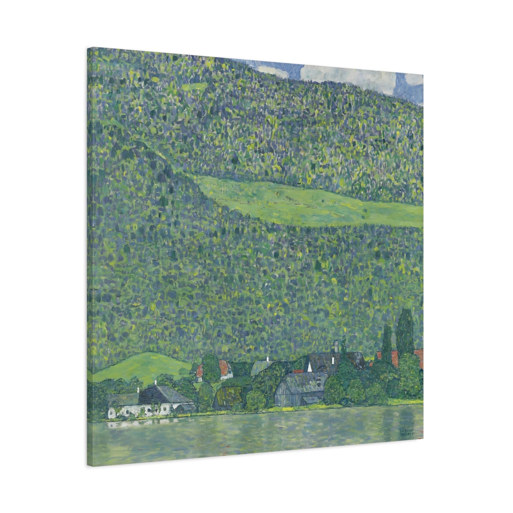 Klimt Litzlberg on Lake Attersee - Square Canvas Wall Art Print