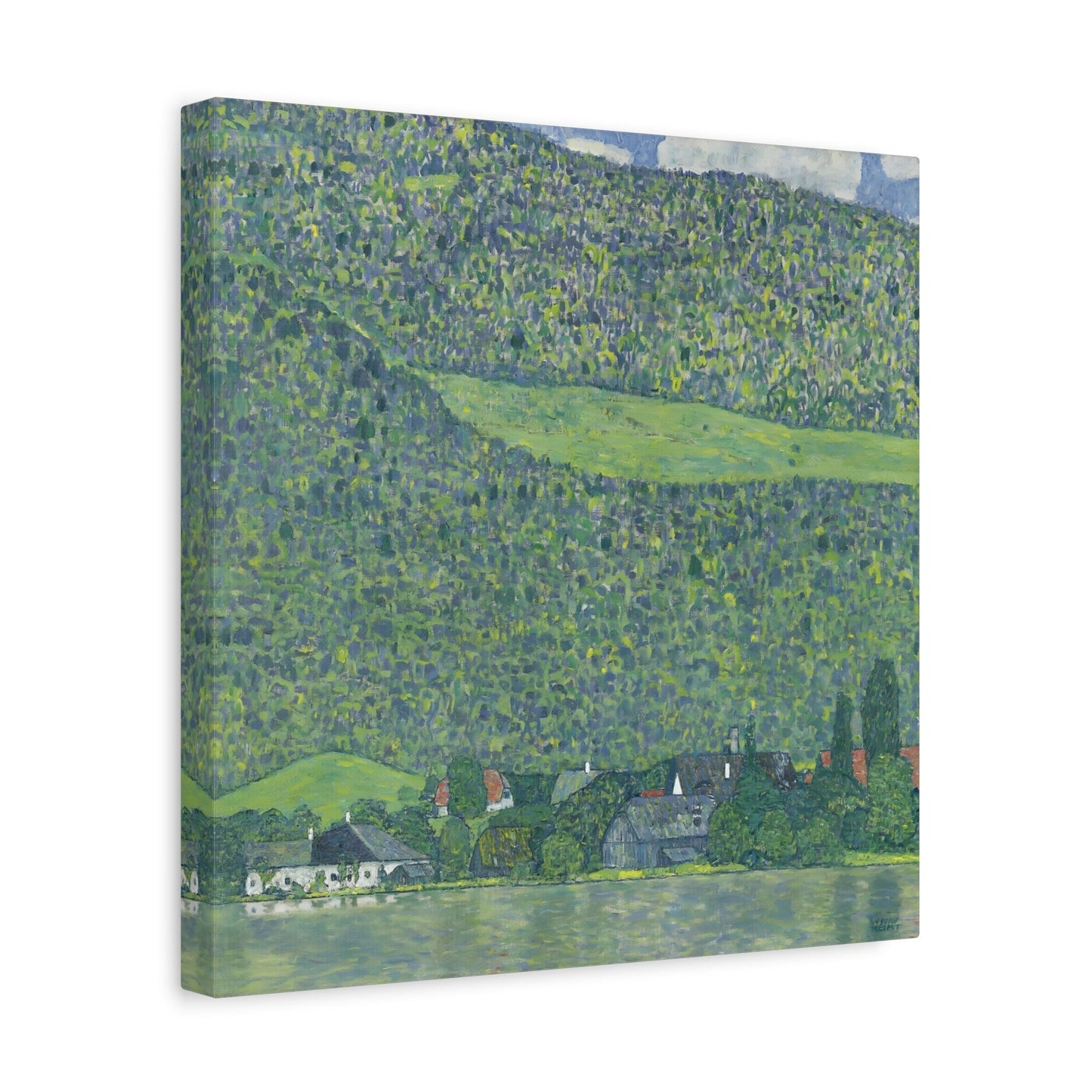 Klimt Litzlberg on Lake Attersee - Square Canvas Wall Art Print