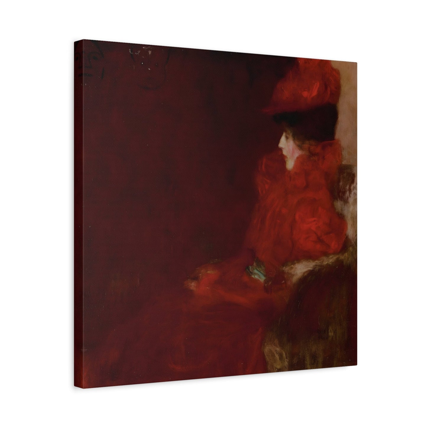 Lady in an Armchair Red Canvas Print - Wall Art Prints Reproduction