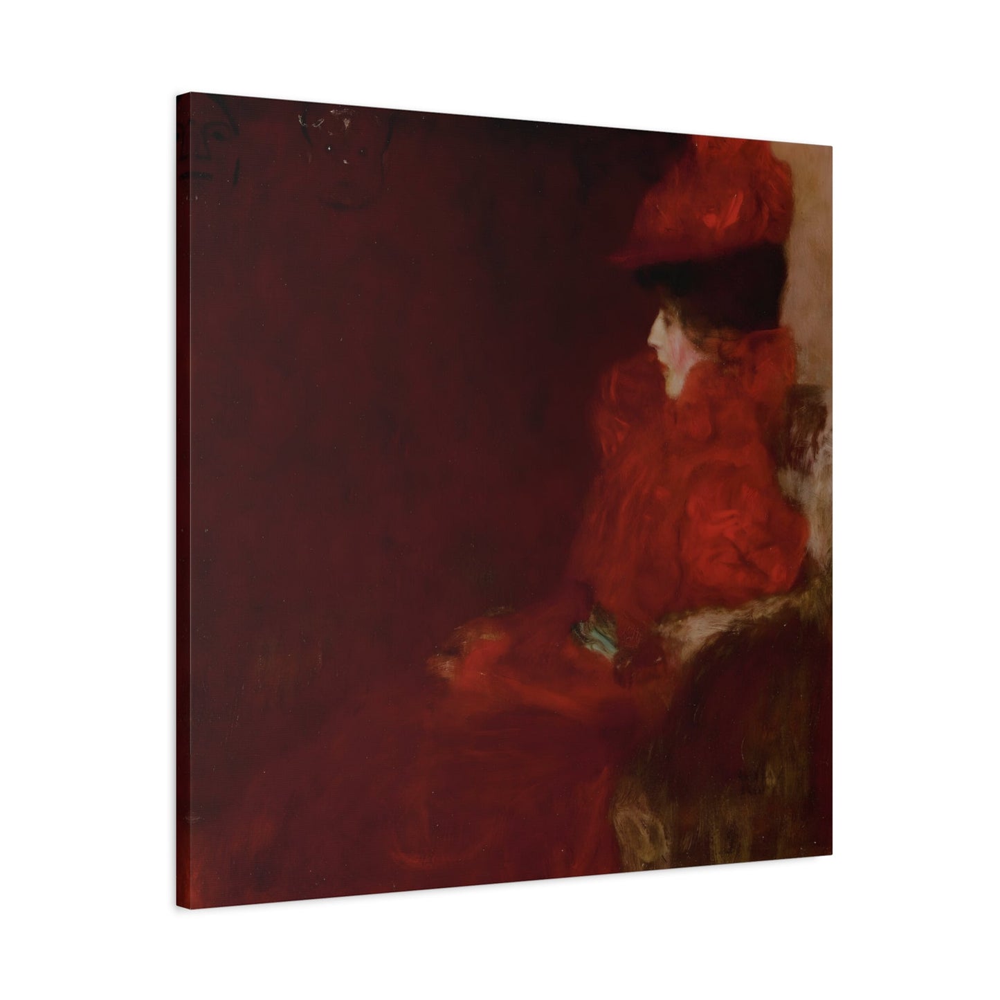 Lady in an Armchair Red Canvas Print - Wall Art Prints Reproduction