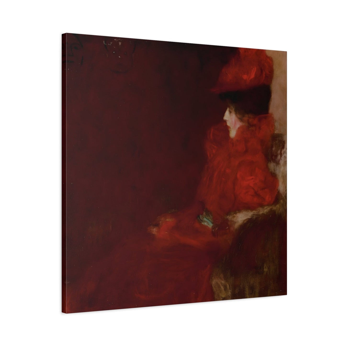 Lady in an Armchair Red Canvas Print - Wall Art Prints Reproduction