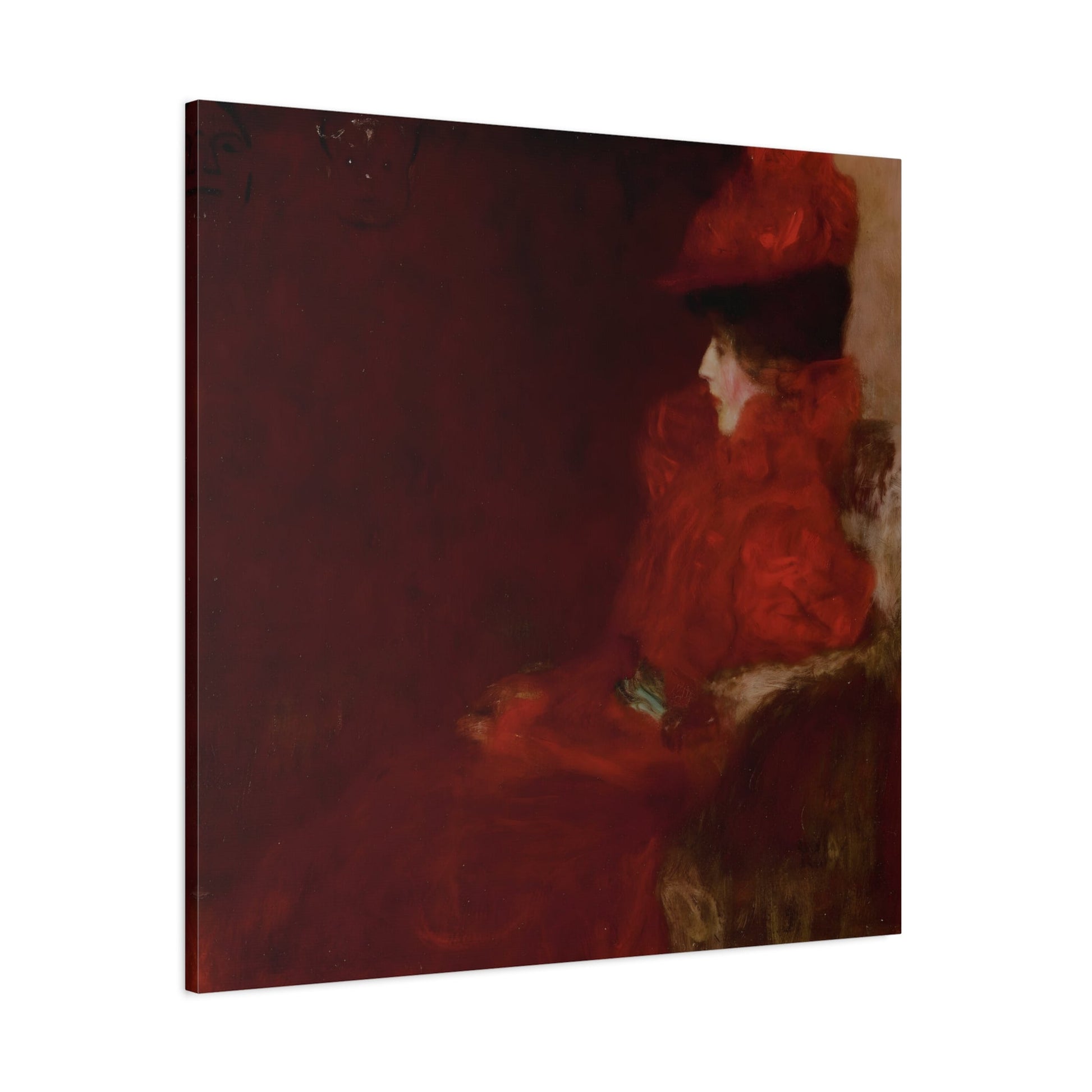 Lady in an Armchair Red Canvas Print - Wall Art Prints Reproduction