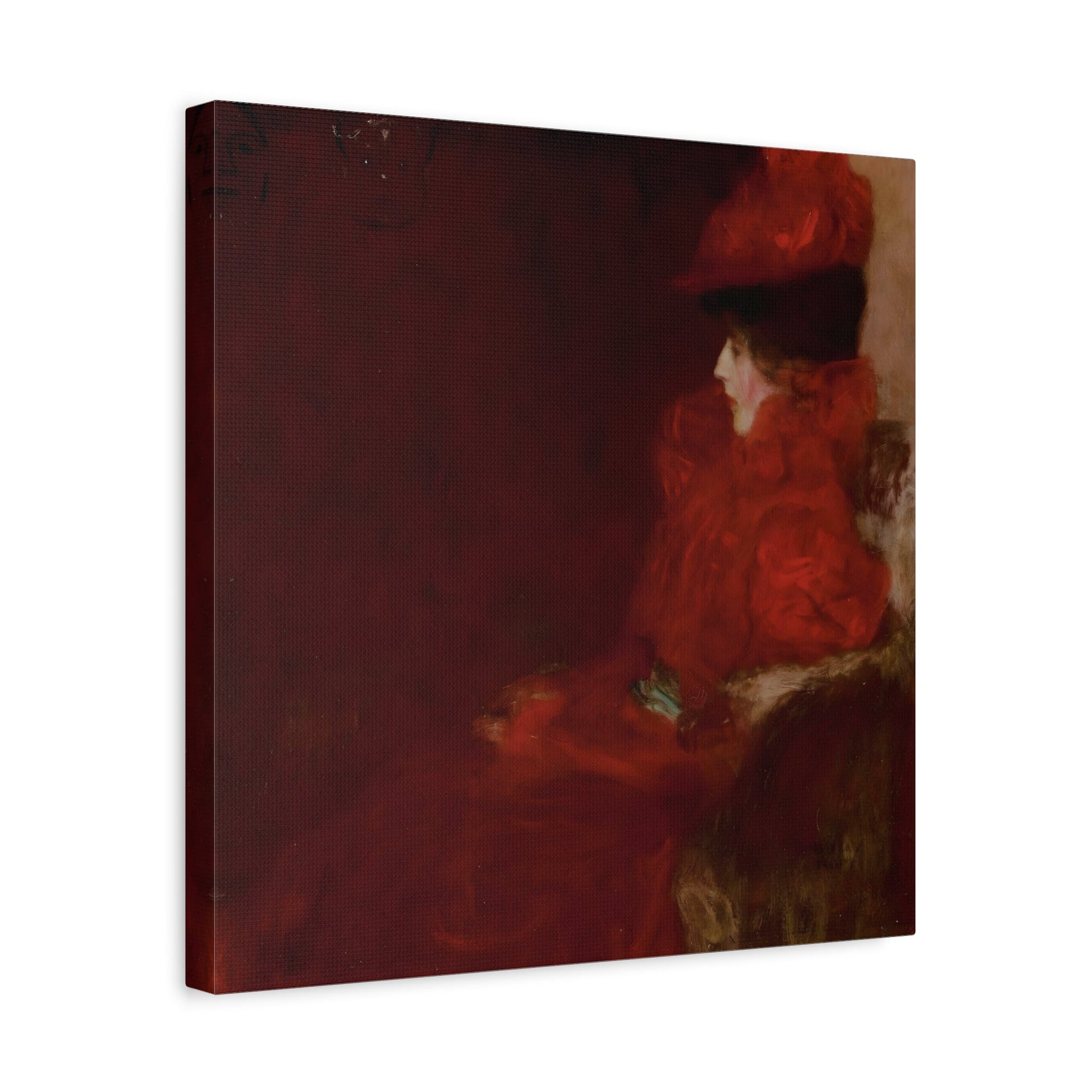 Lady in an Armchair Red Canvas Print - Wall Art Prints Reproduction