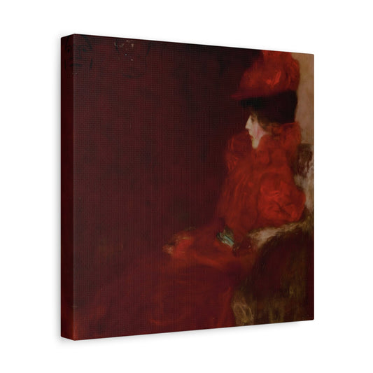 Lady in an Armchair Red Canvas Print - Wall Art Prints Reproduction