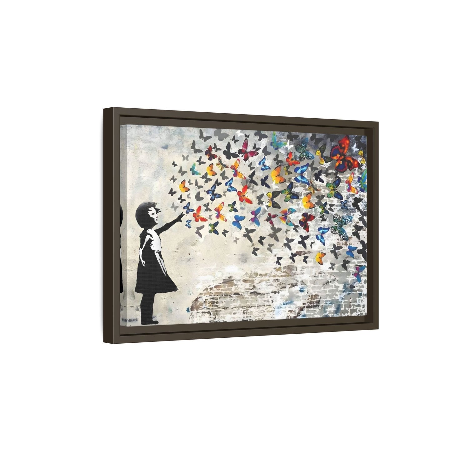 Large Framed Banksy Butterfly Girl Canvas Wall Art Prints