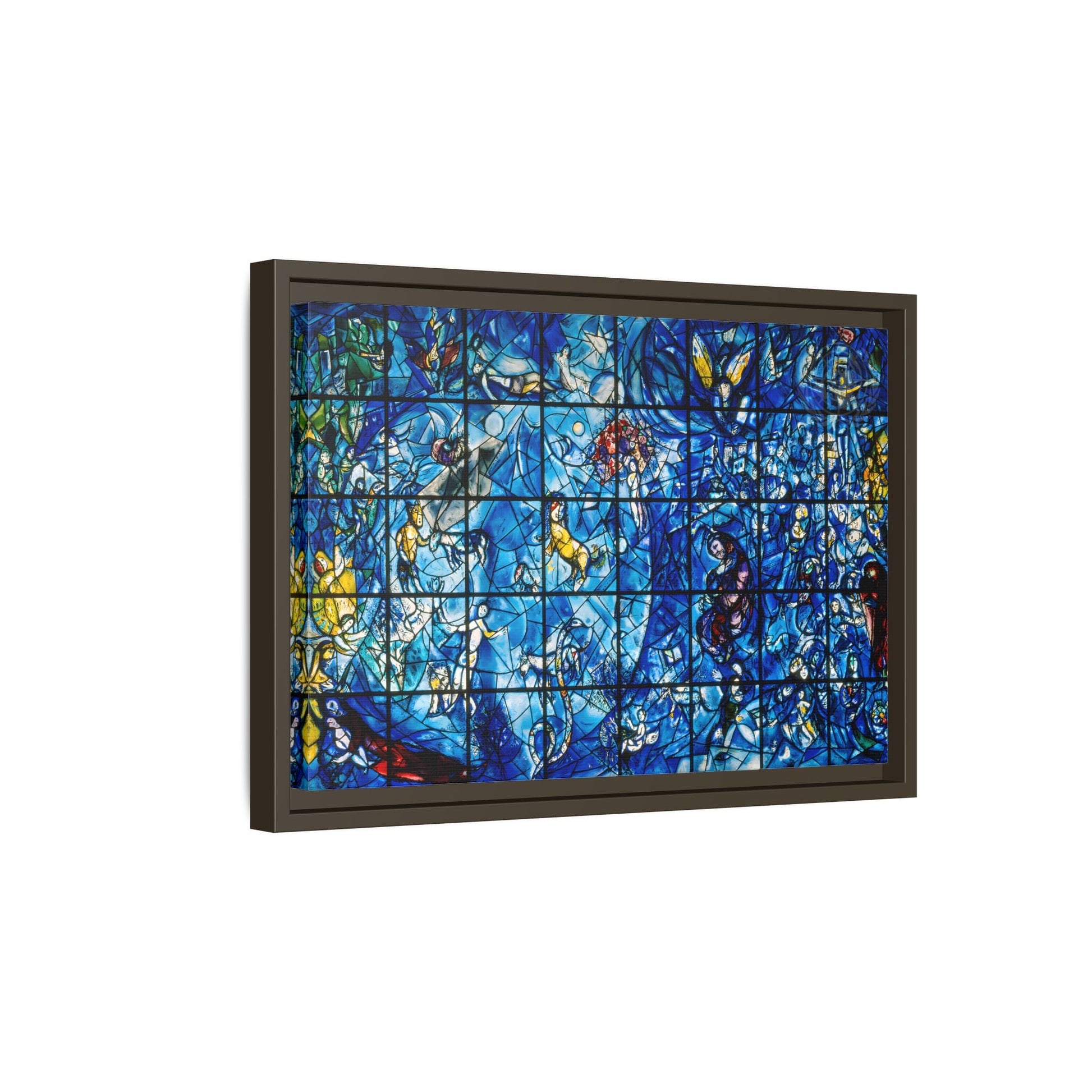 Large Framed Colorful Blue Canvas Chagall Wall Art Print