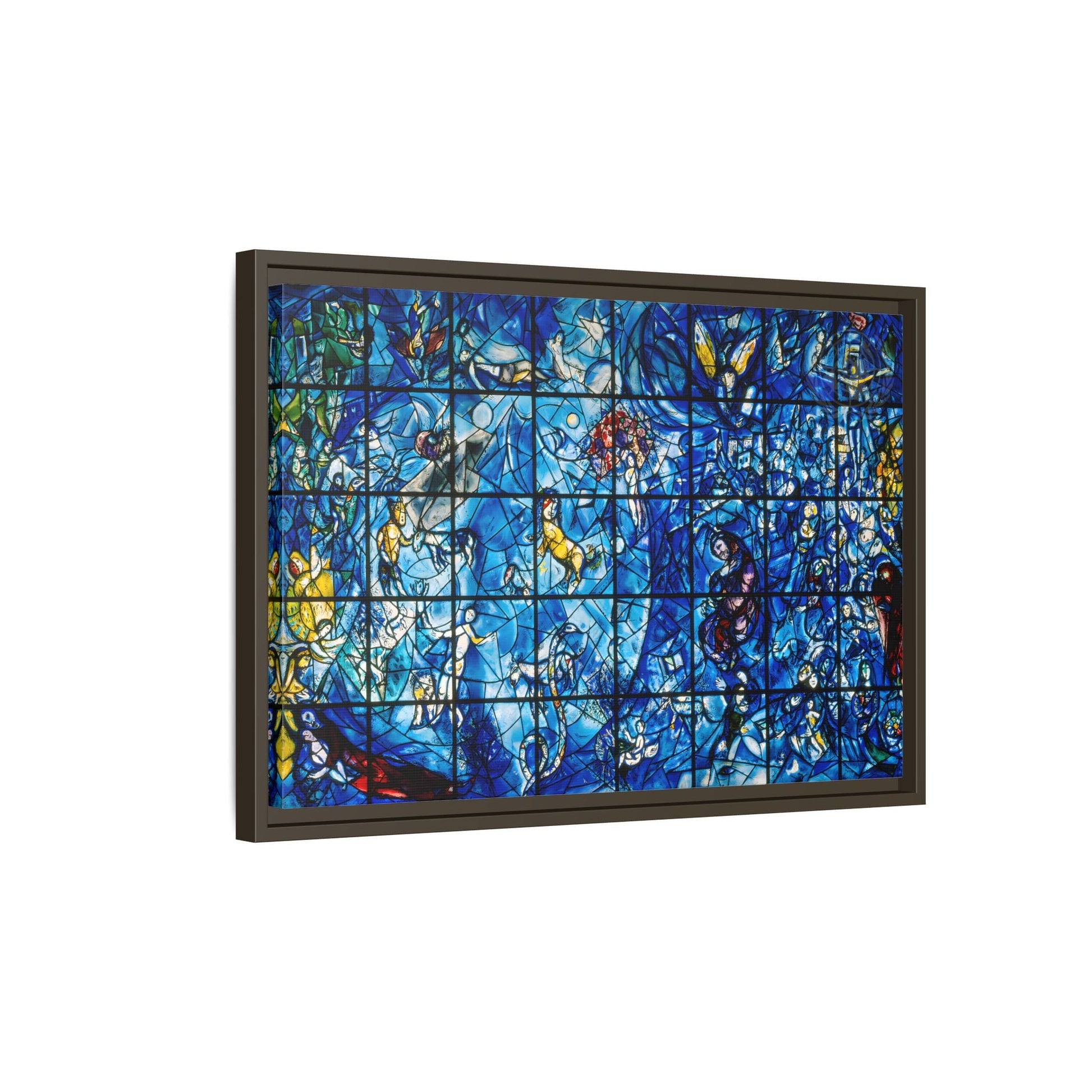 Large Framed Colorful Blue Canvas Chagall Wall Art Print