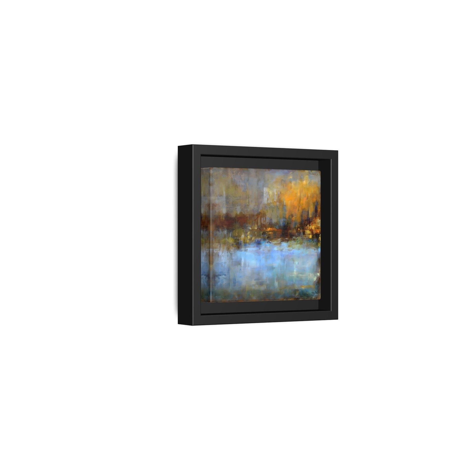Large Framed Square Blue Gray Abstract Canvas Wall Art Prints