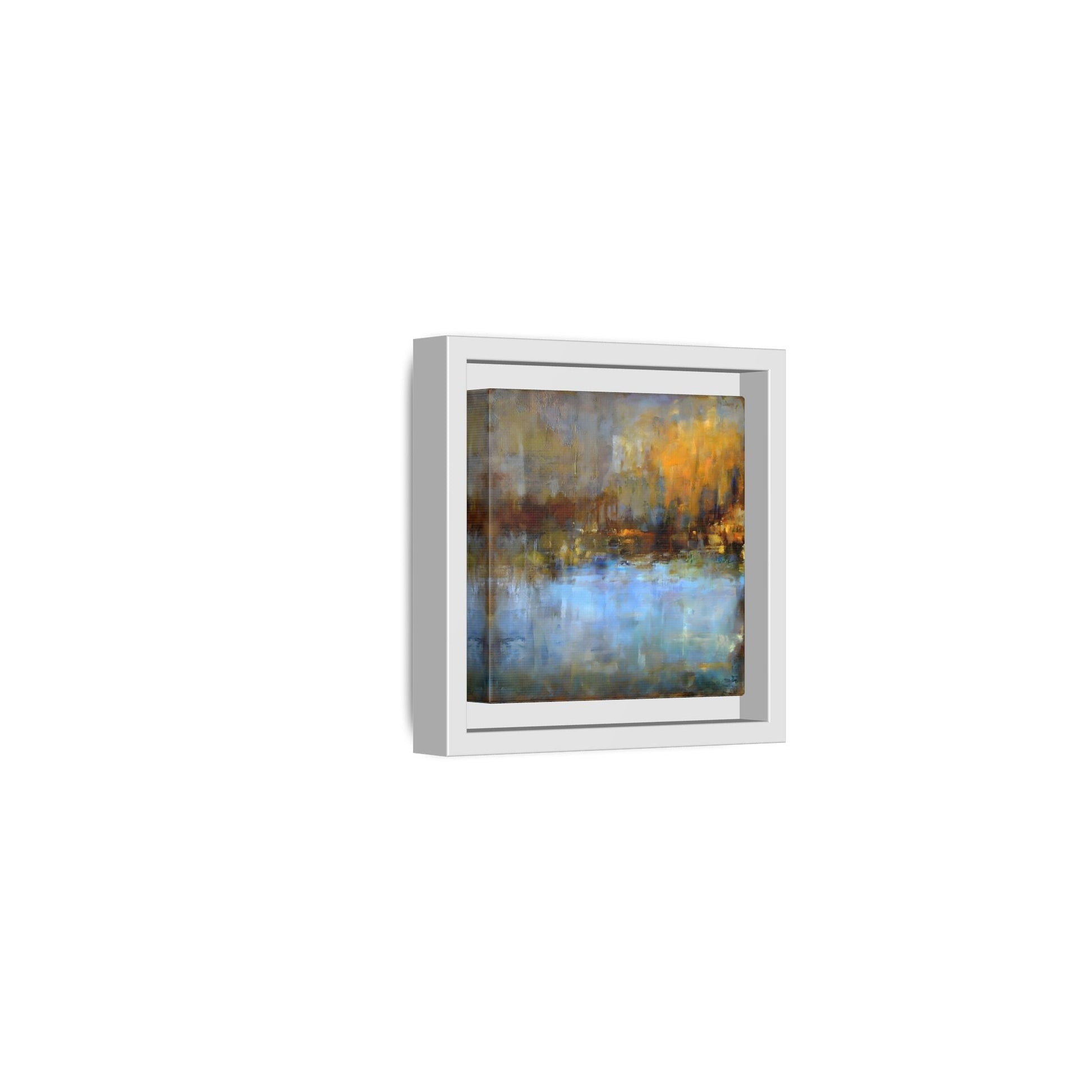 Large Framed Square Blue Gray Abstract Canvas Wall Art Prints