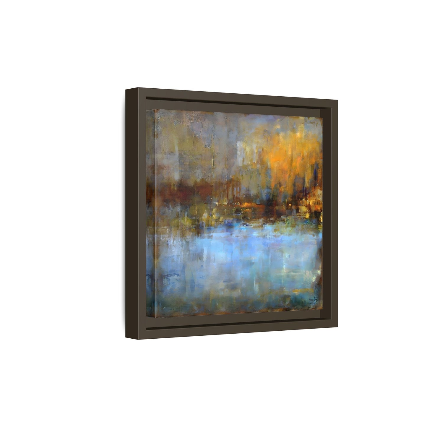 Large Framed Square Blue Gray Abstract Canvas Wall Art Prints