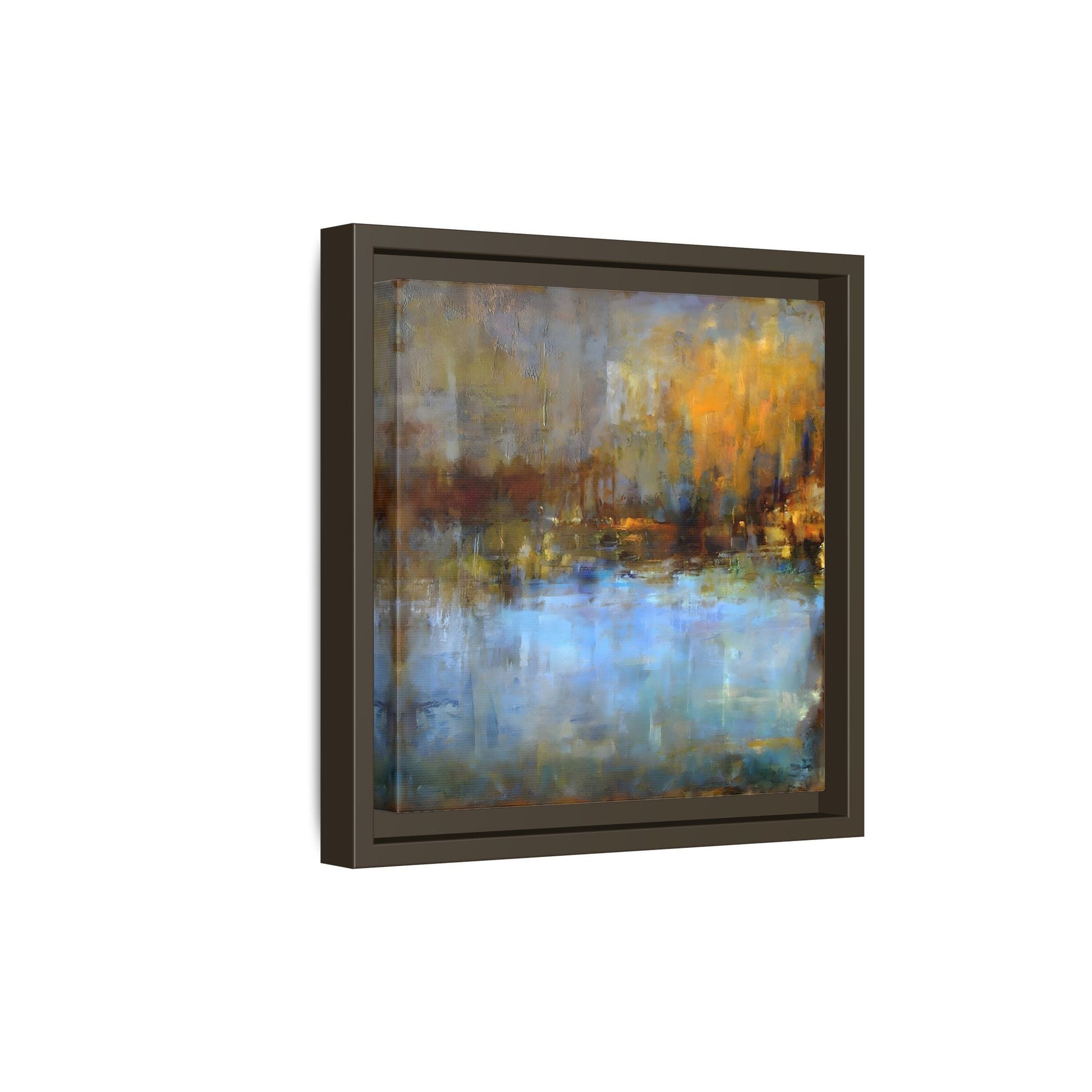 Large Framed Square Blue Gray Abstract Canvas Wall Art Prints