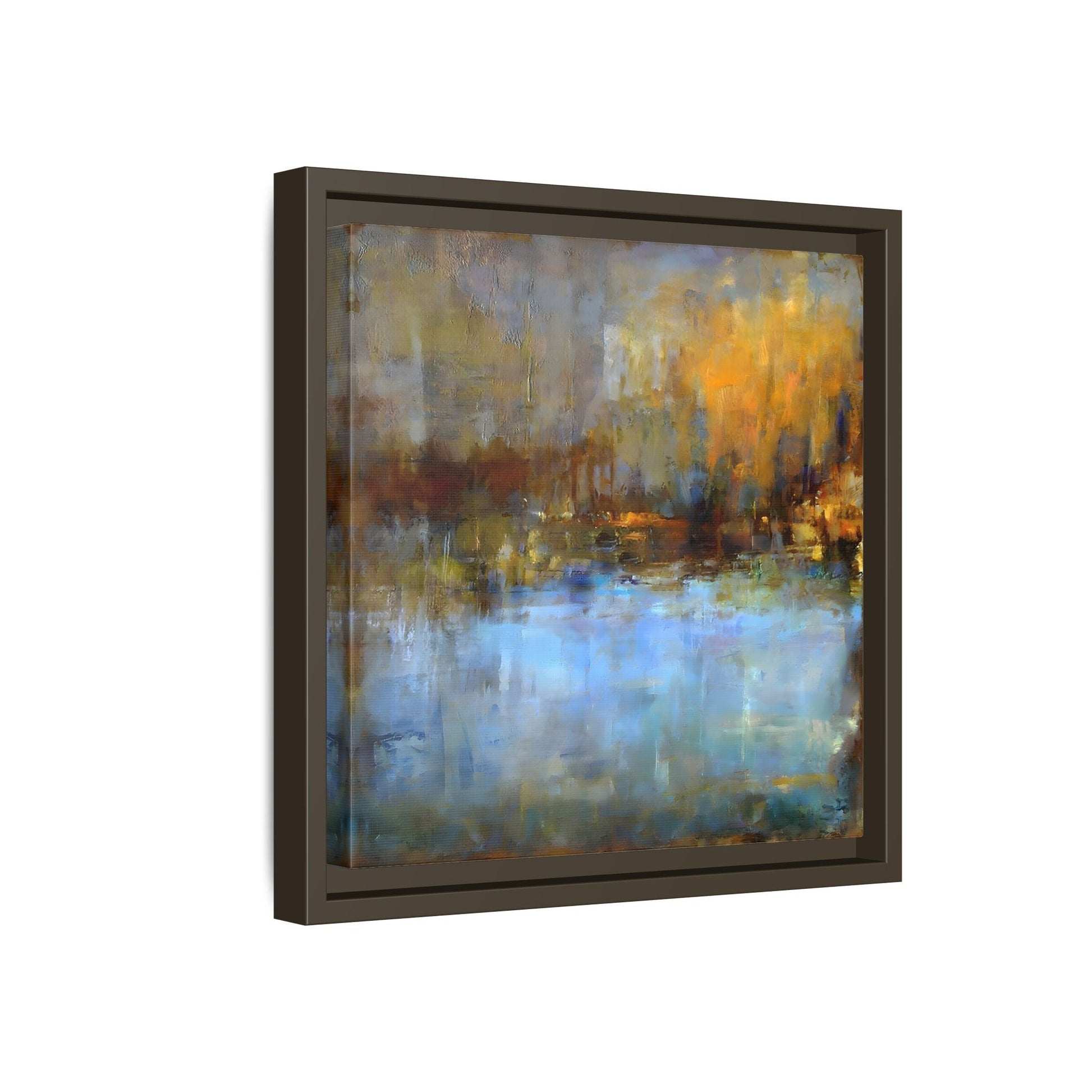 Large Framed Square Blue Gray Abstract Canvas Wall Art Prints