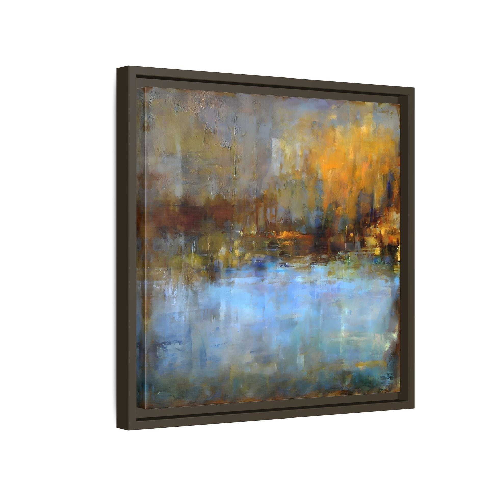 Large Framed Square Blue Gray Abstract Canvas Wall Art Prints