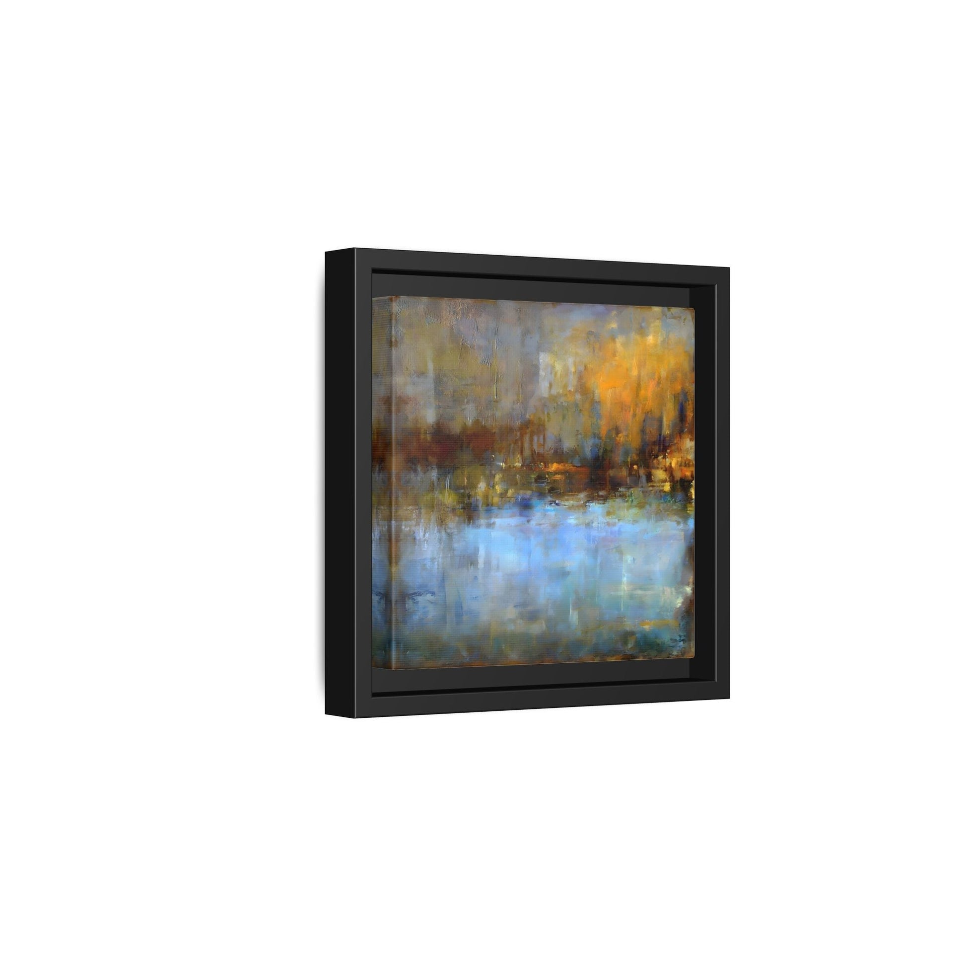 Large Framed Square Blue Gray Abstract Canvas Wall Art Prints