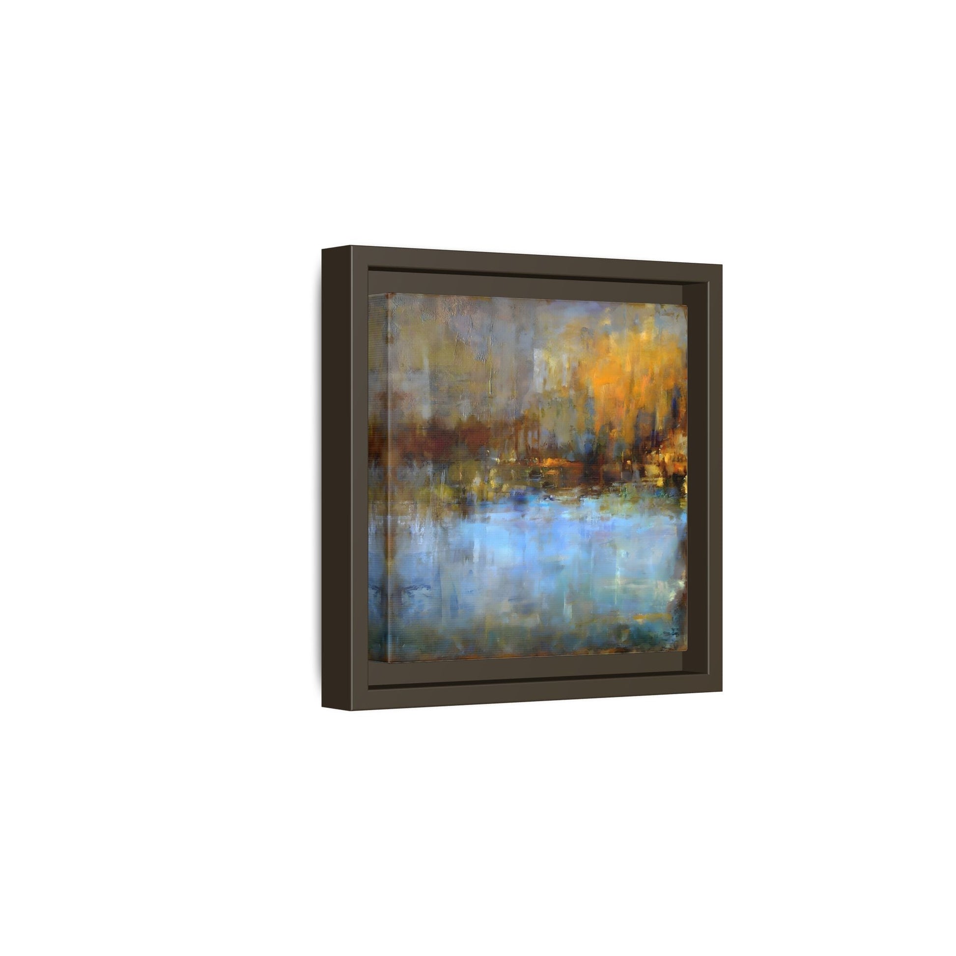 Large Framed Square Blue Gray Abstract Canvas Wall Art Prints