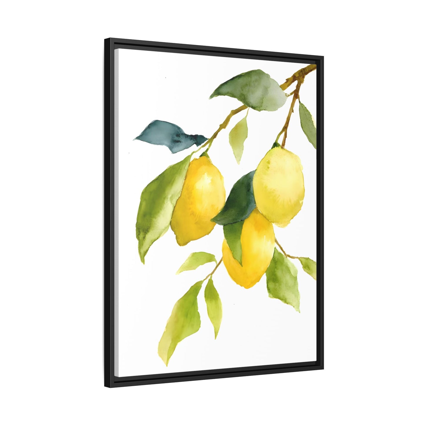 Lemon Branch Framed Canvas Wall Art Print
