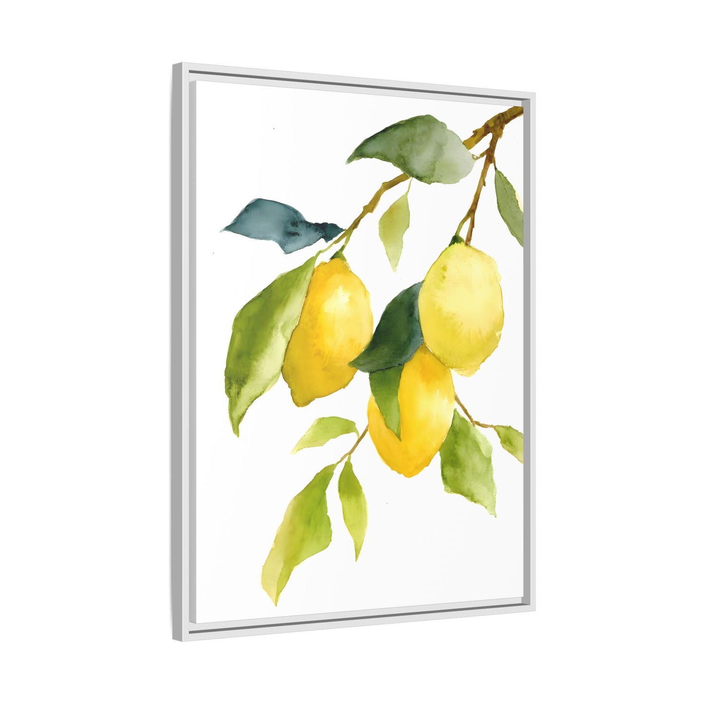 Lemon Branch Framed Canvas Wall Art Print