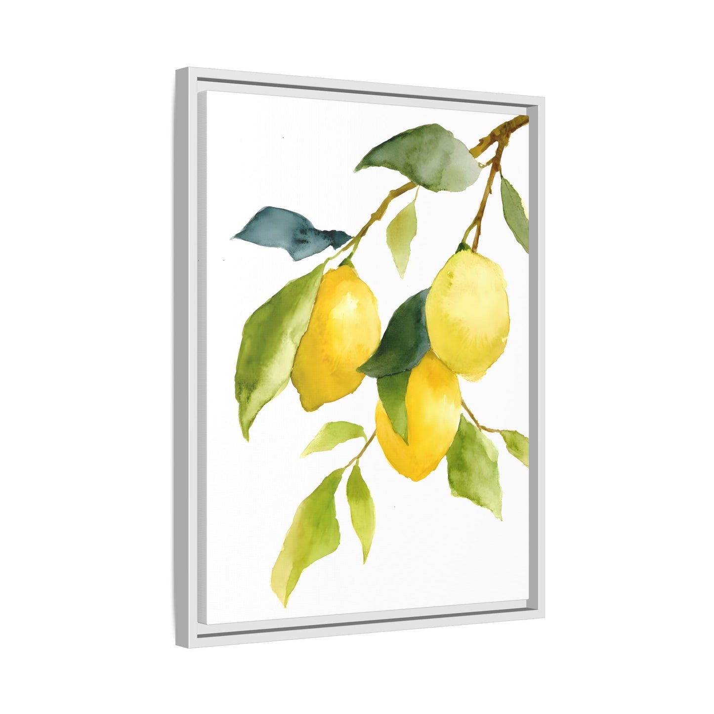 Lemon Branch Framed Canvas Wall Art Print