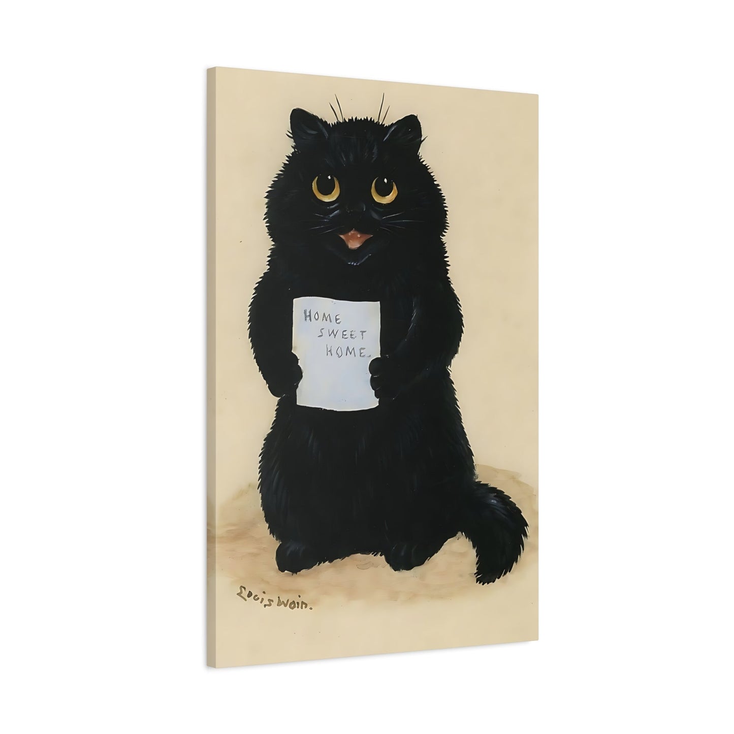 Louis Wain Home Sweet Home - Cat Canvas Wall Art Print