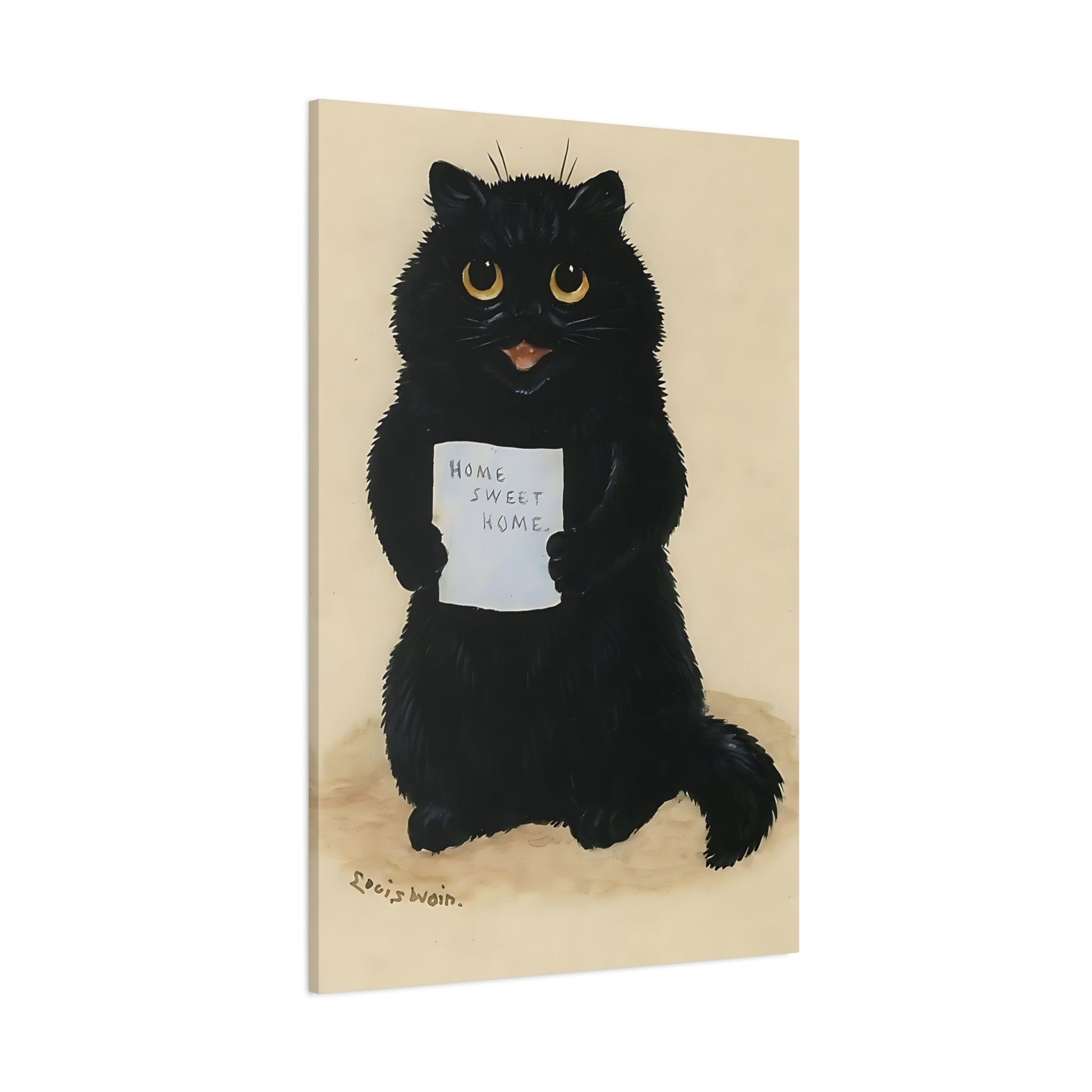 Louis Wain Home Sweet Home - Cat Canvas Wall Art Print