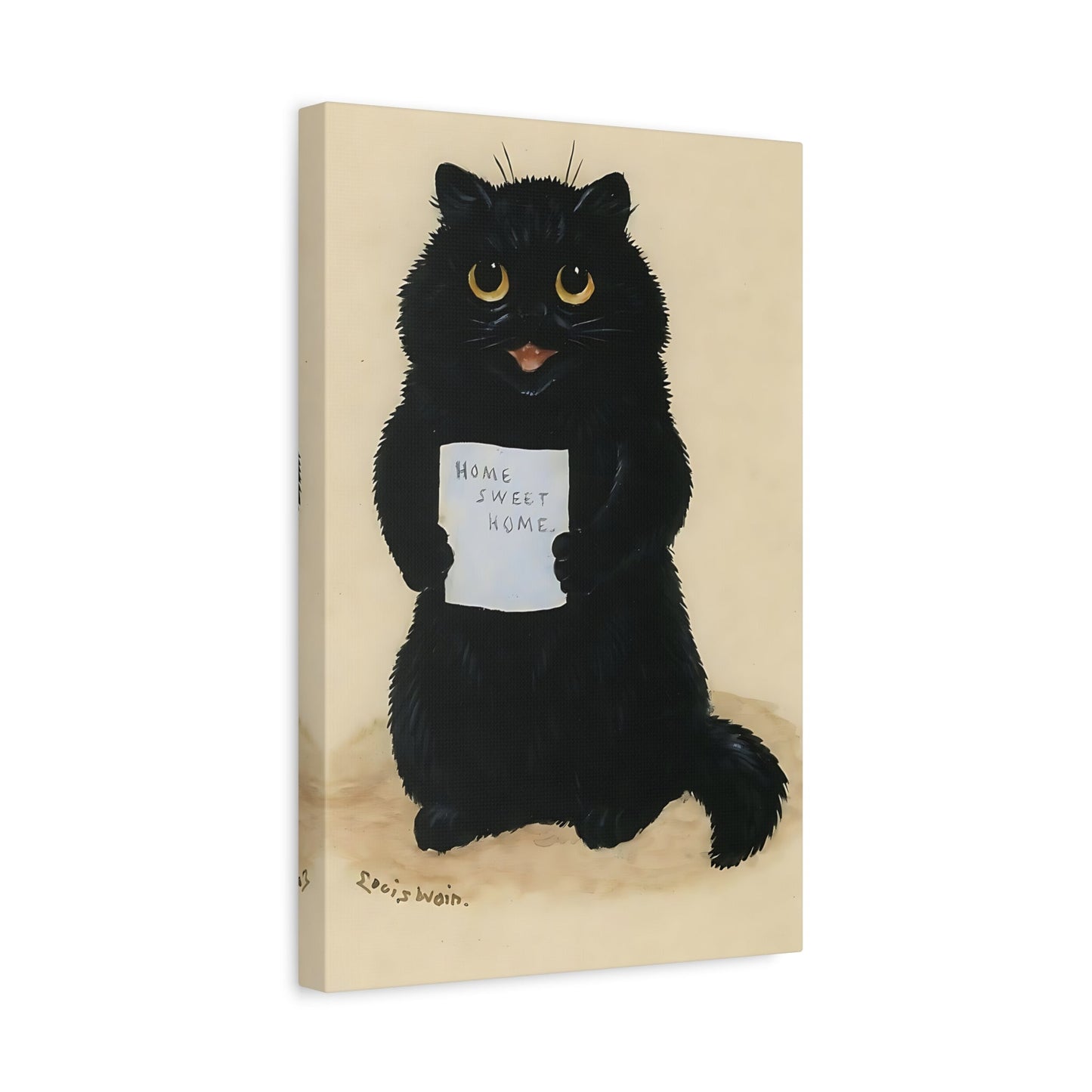 Louis Wain Home Sweet Home - Cat Canvas Wall Art Print