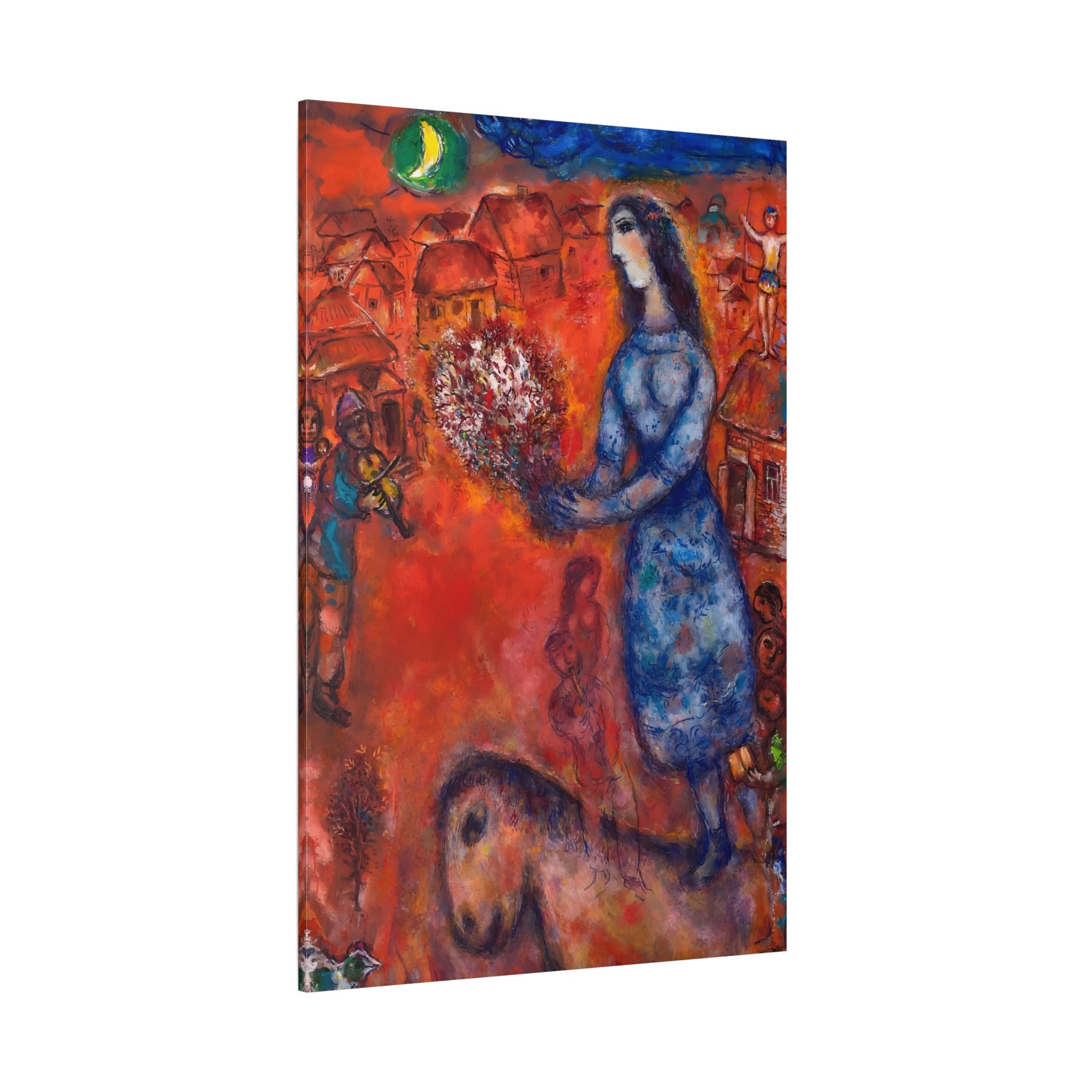 Marc Chagall Bride with Bouquet - Famous Canvas Wall Art Print