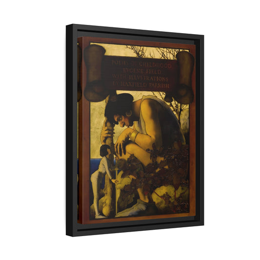 Maxfield Parrish Giant with Jack at His Feet - Framed Canvas Art Reproduction