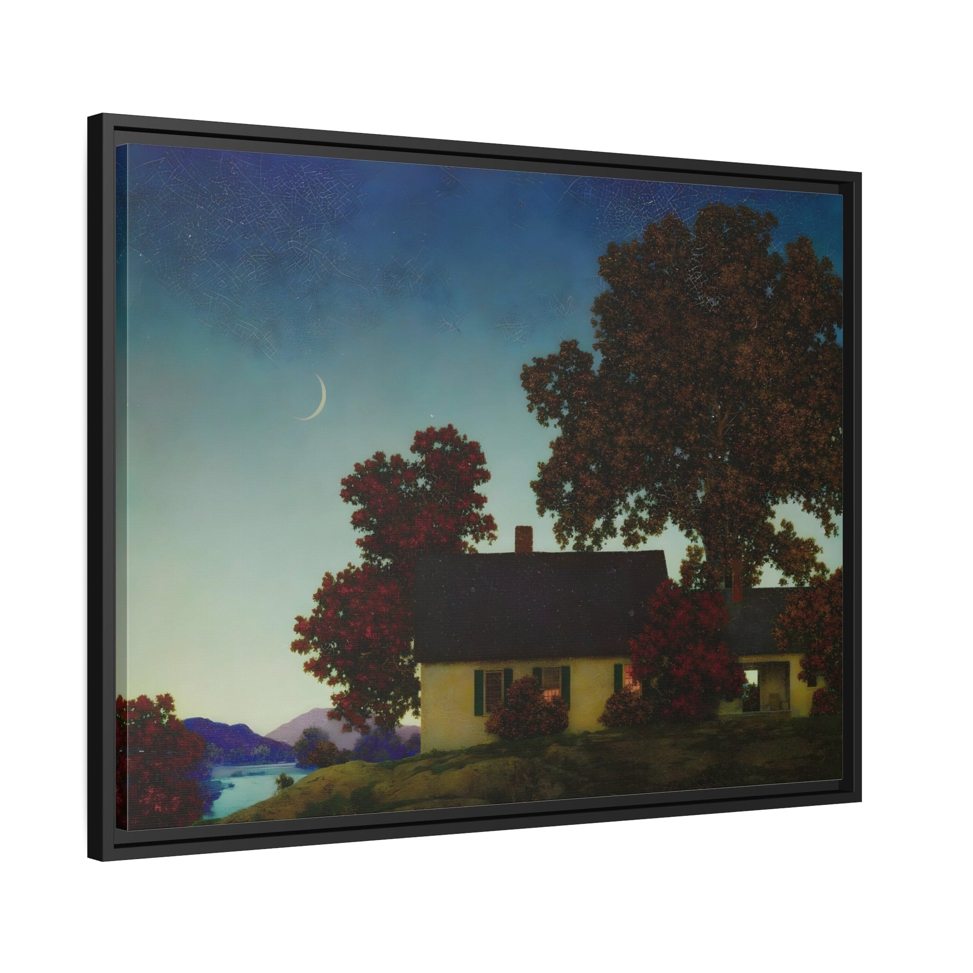 Maxfield Parrish New Moon - Framed Canvas Classic Landscape Wall Art Reproduction