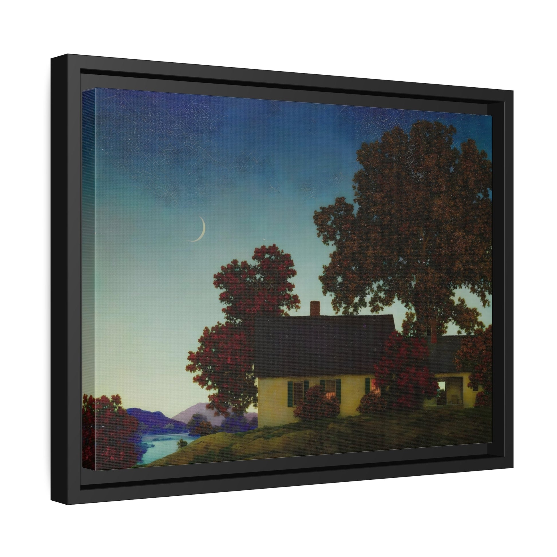 Maxfield Parrish New Moon - Framed Canvas Classic Landscape Wall Art Reproduction