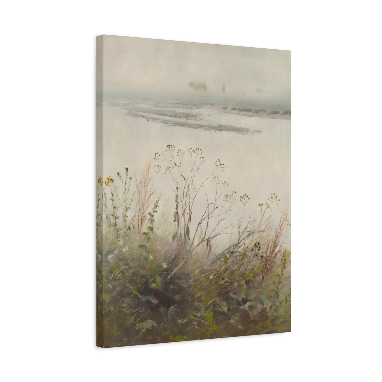 Mednyanszky Shore of Flooded River in Blossom - Canvas Art Reproduction