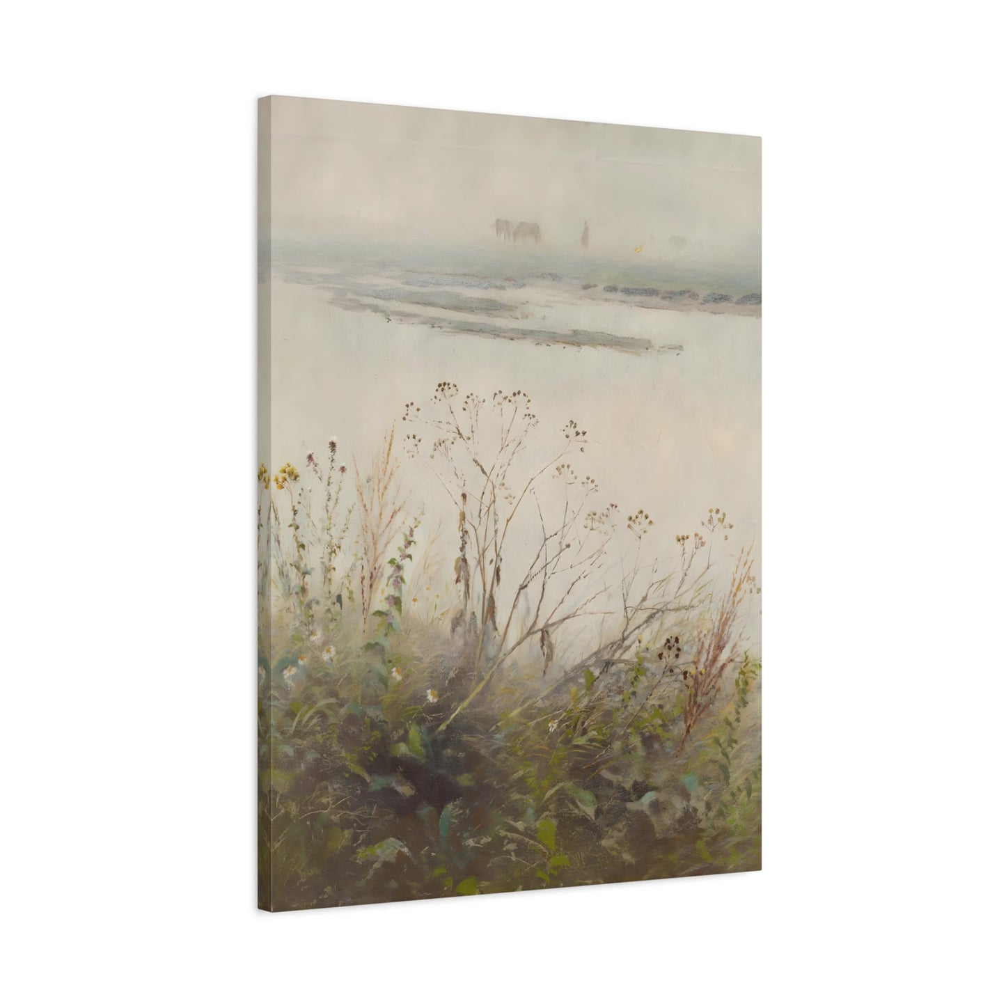 Mednyanszky Shore of Flooded River in Blossom - Canvas Art Reproduction