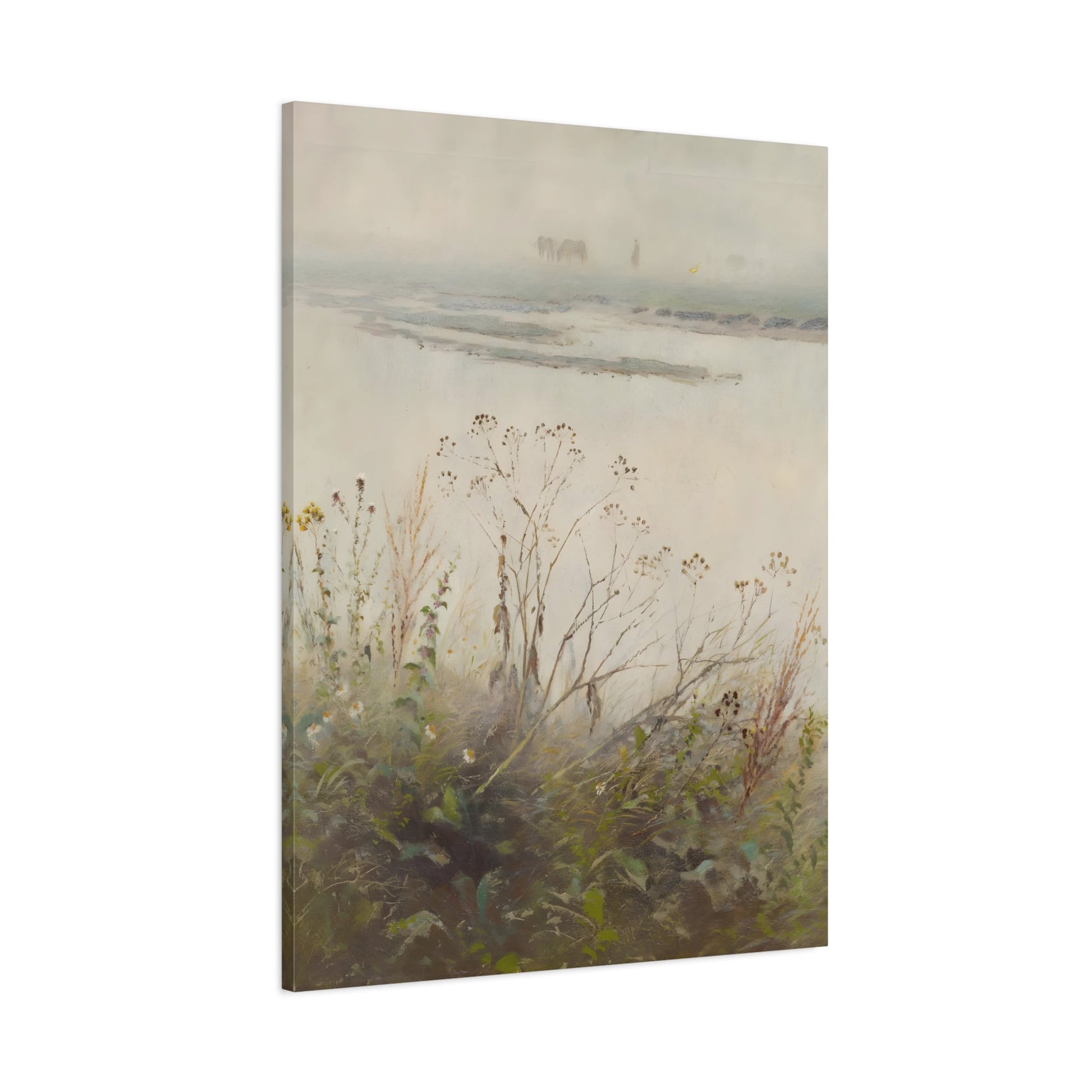 Mednyanszky Shore of Flooded River in Blossom - Canvas Art Reproduction