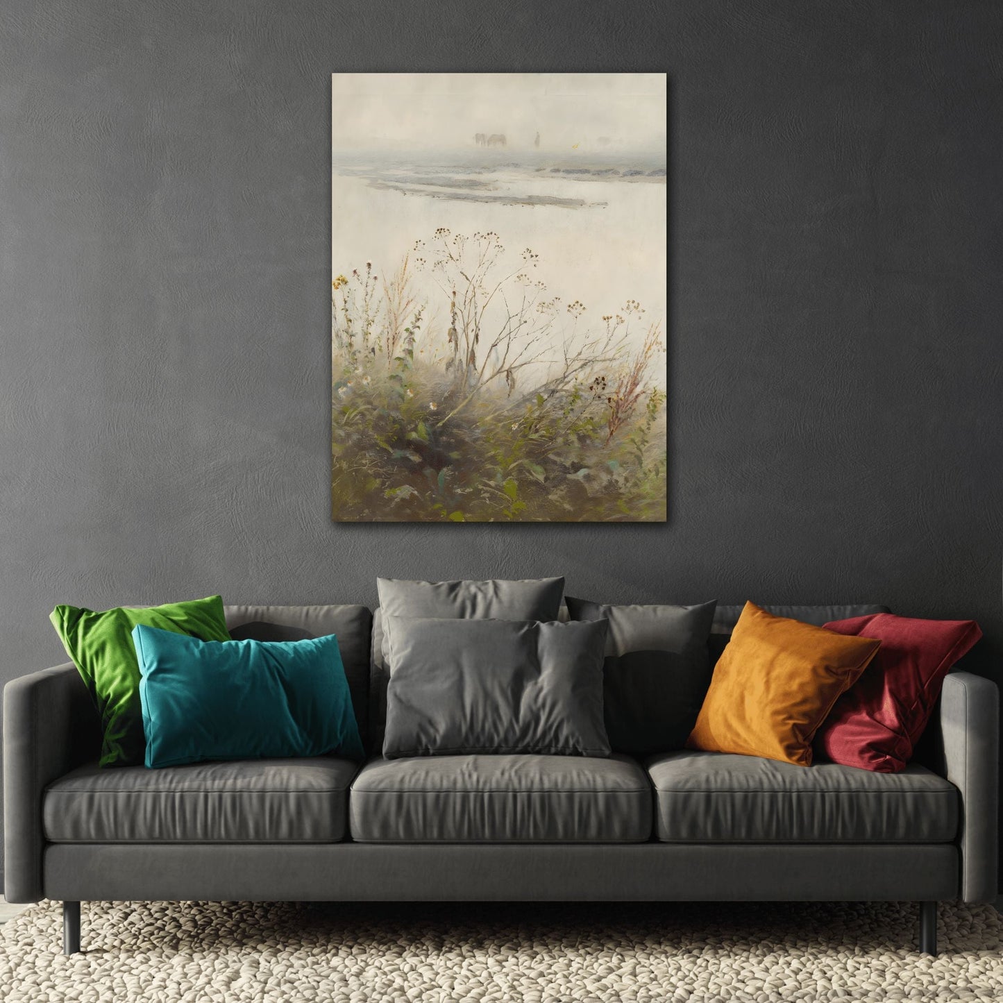 Mednyanszky Shore of Flooded River in Blossom - Canvas Art Reproduction