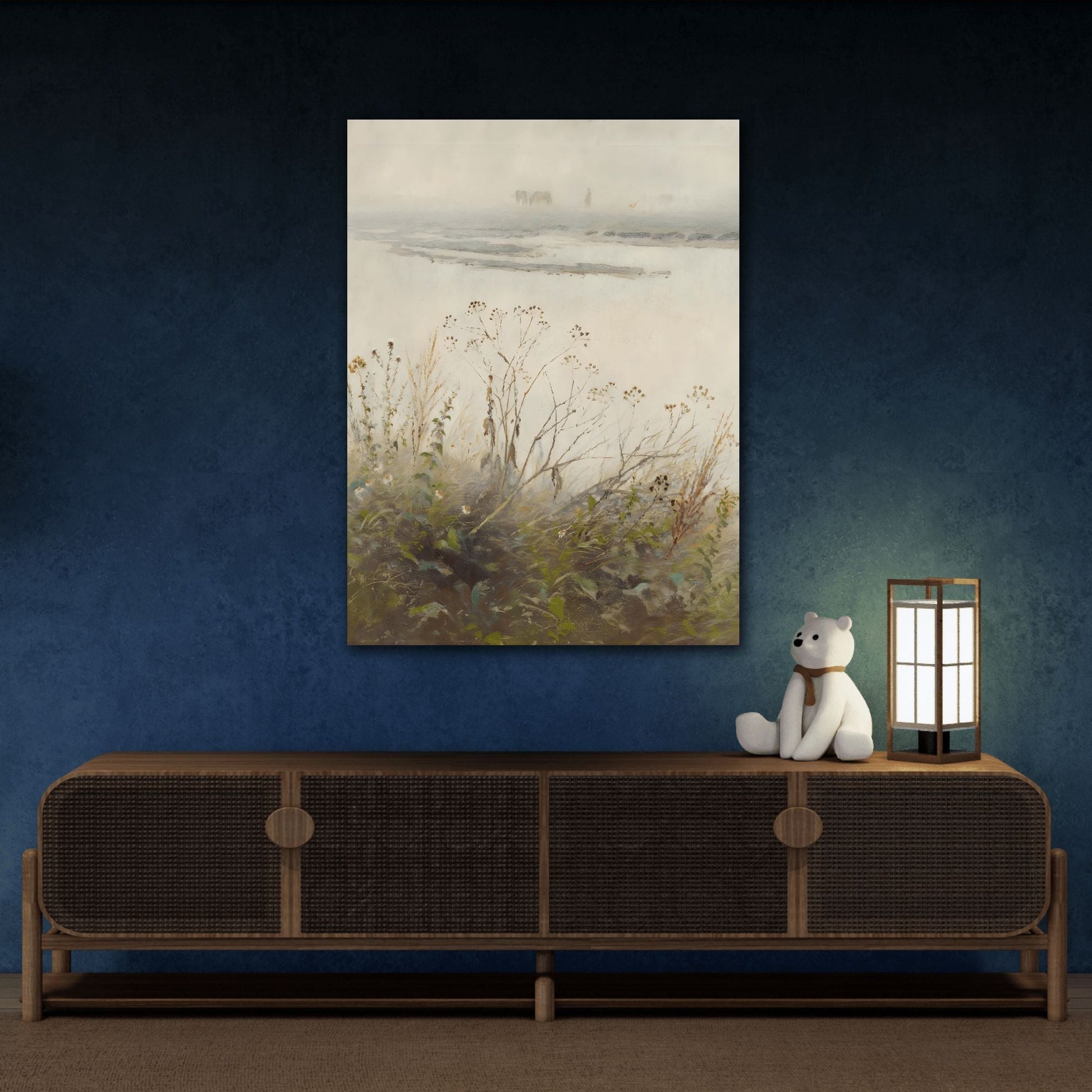 Mednyanszky Shore of Flooded River in Blossom - Canvas Art Reproduction