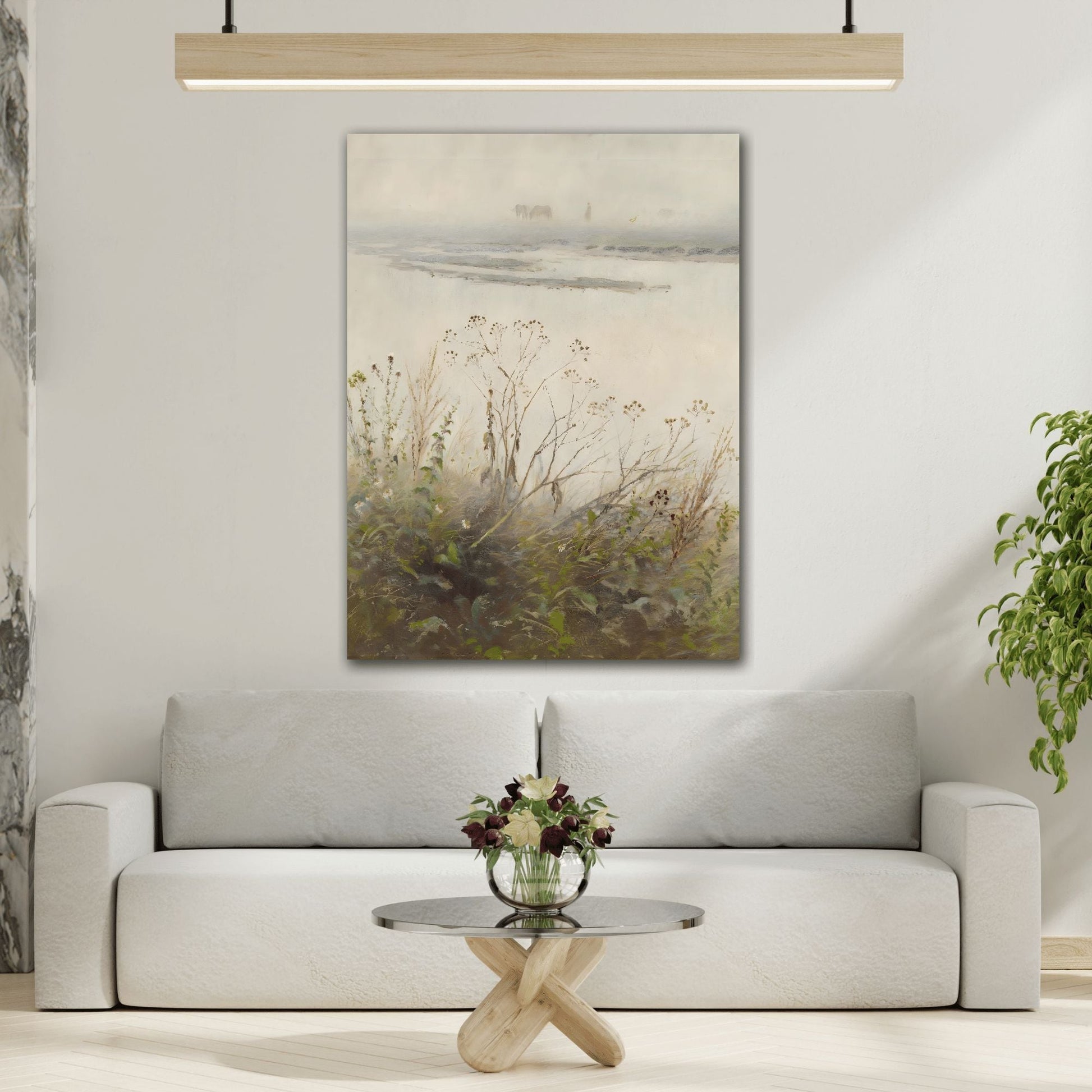 Mednyanszky Shore of Flooded River in Blossom - Canvas Art Reproduction