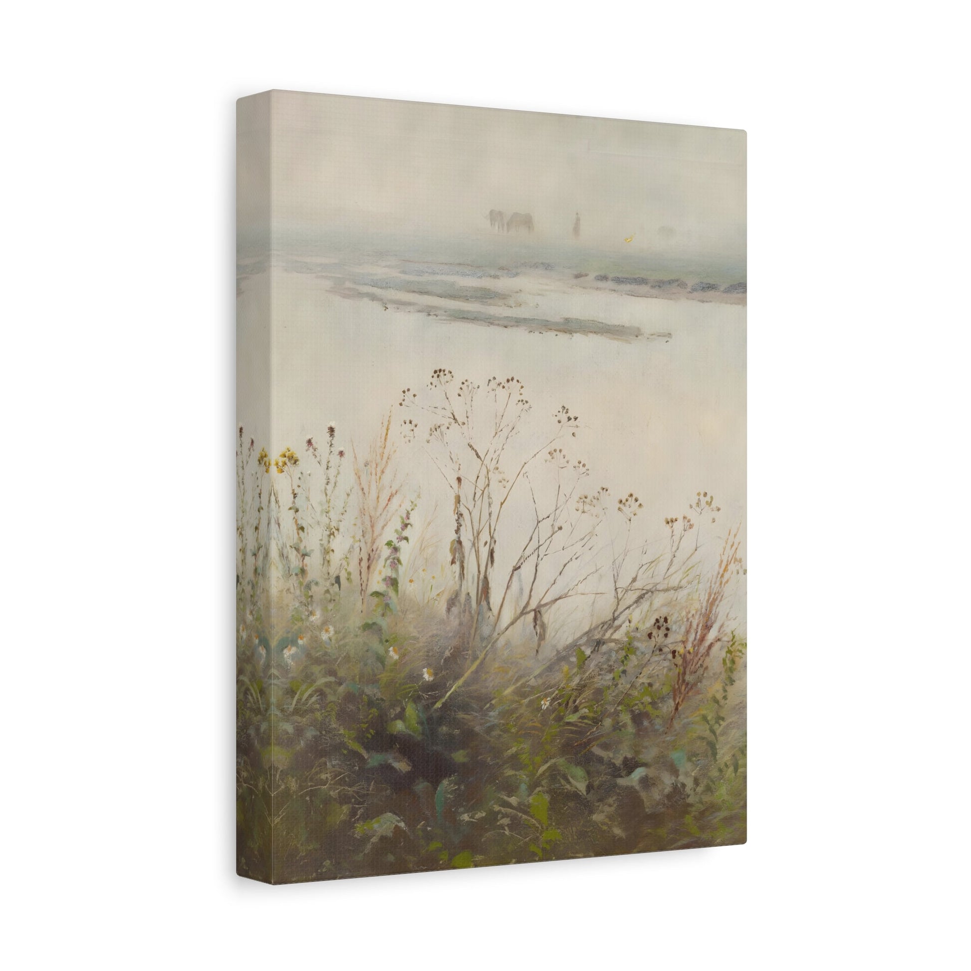 Mednyanszky Shore of Flooded River in Blossom - Canvas Art Reproduction