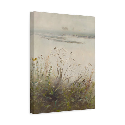 Mednyanszky Shore of Flooded River in Blossom - Canvas Art Reproduction