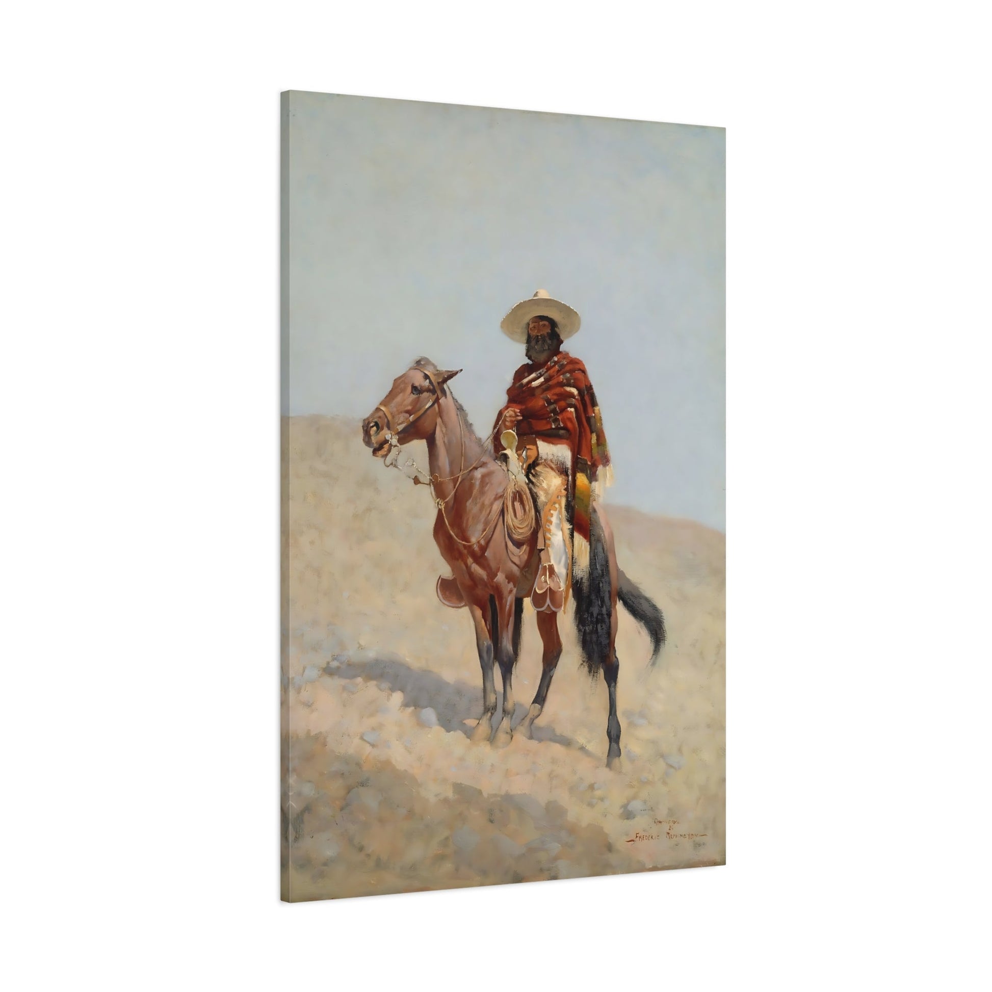 Mexican Vaquero Canvas Wall Art Print - Western Cowboys Remington Artwork