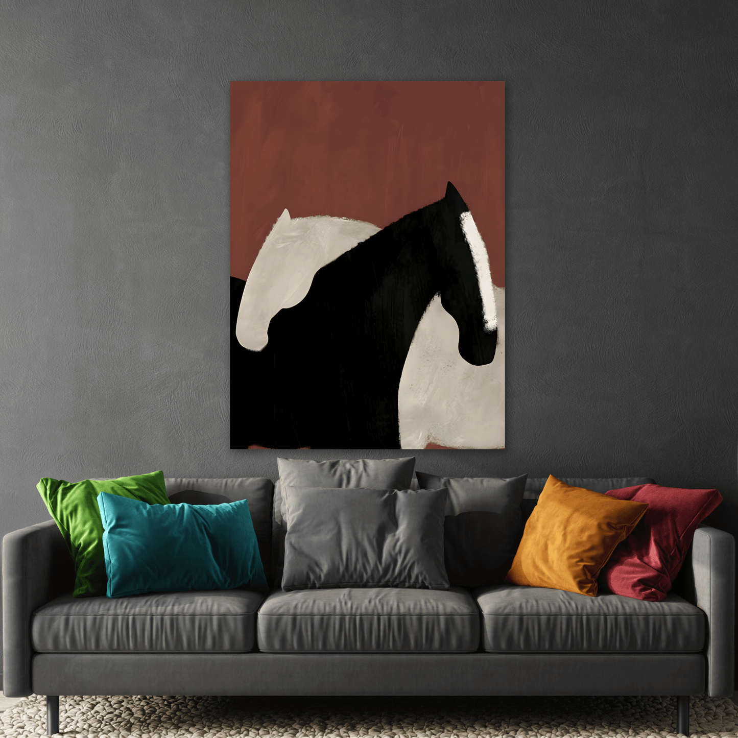 Minimalist Horse Animal Canvas Prints - Abstract Horses Wall Art