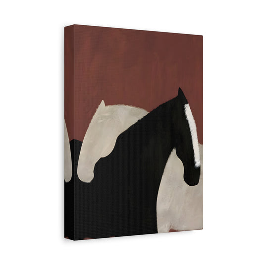 Minimalist Horse Animal Canvas Prints - Abstract Horses Wall Art